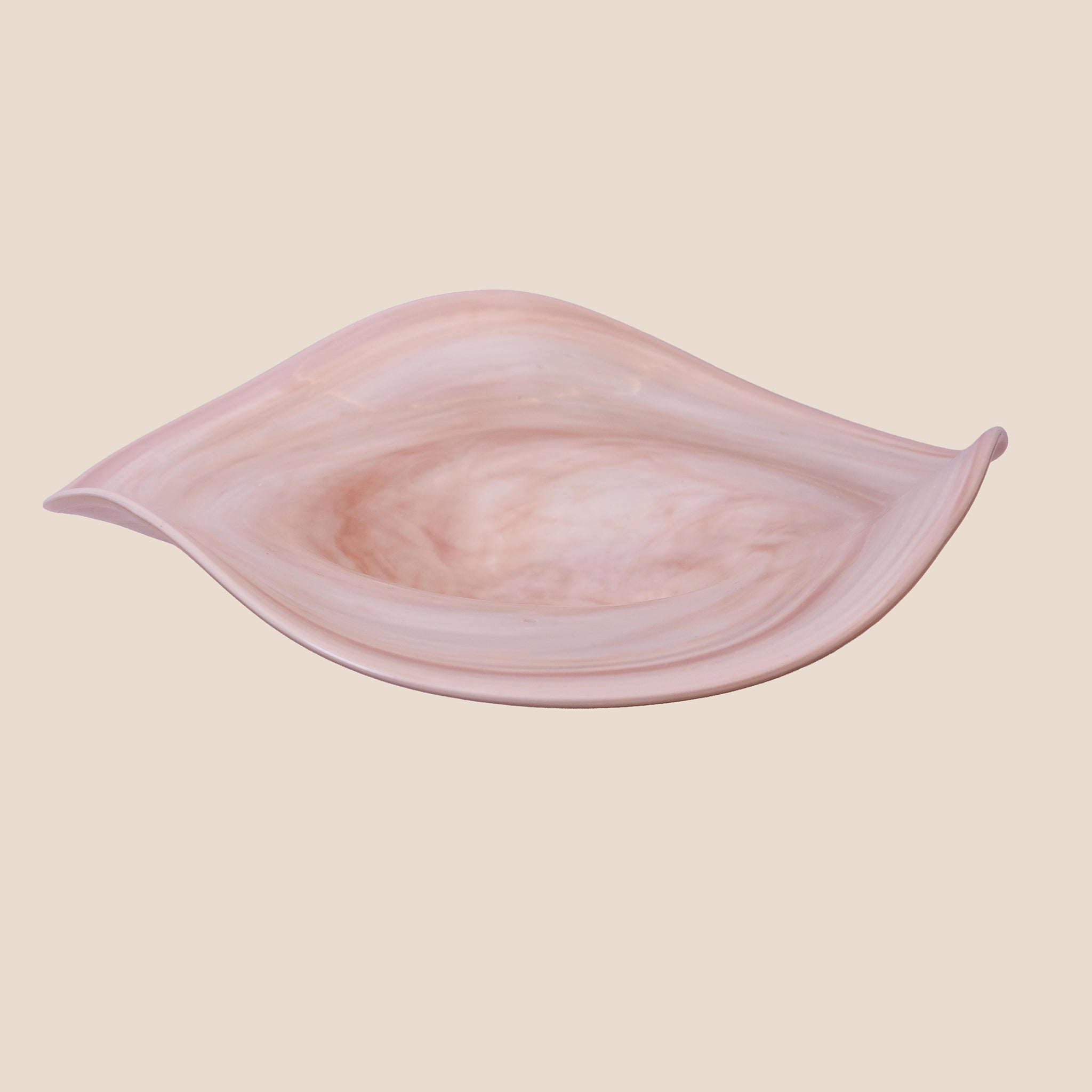 Peach Swirl Glass Decor / Platter