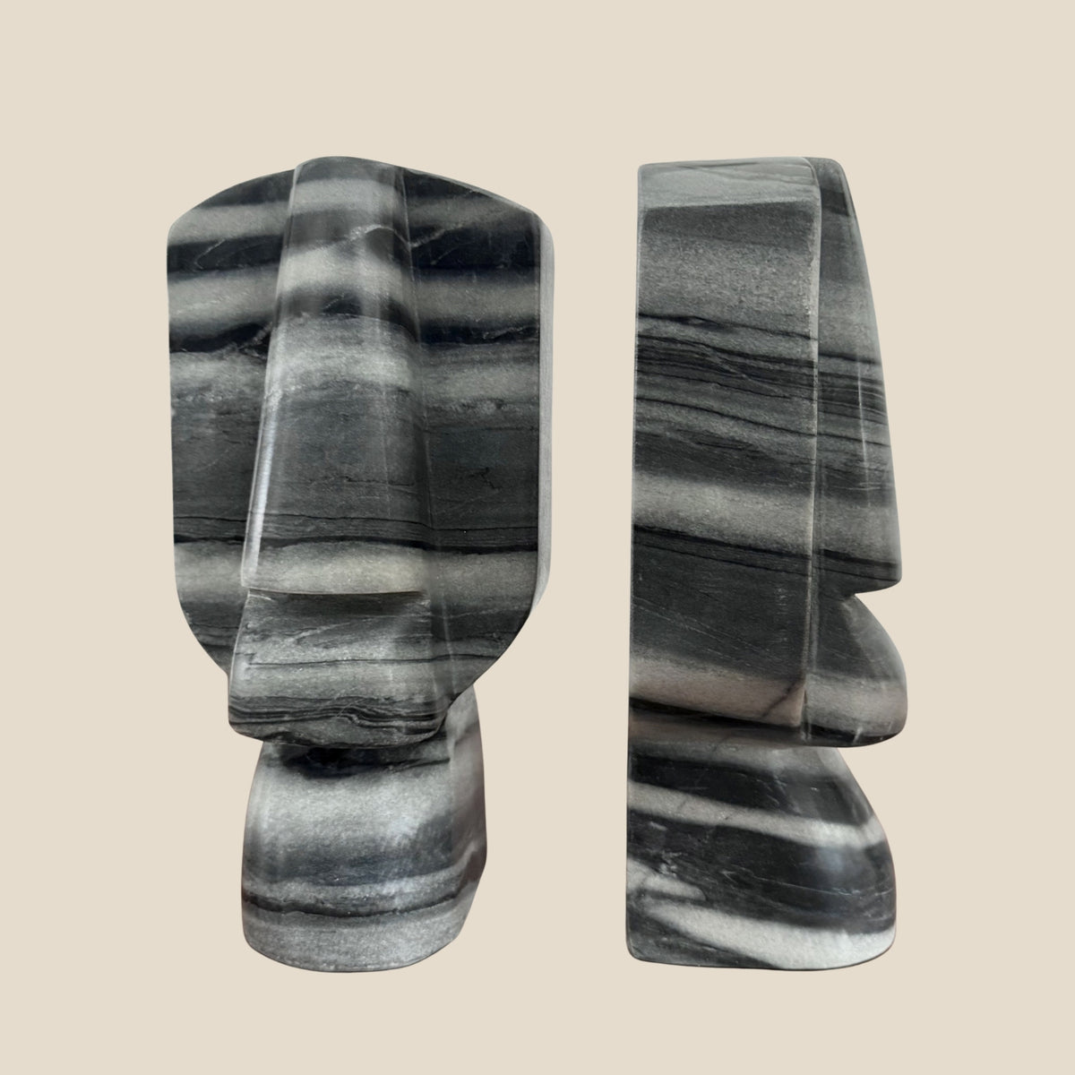 The Monolith Marble Bookends