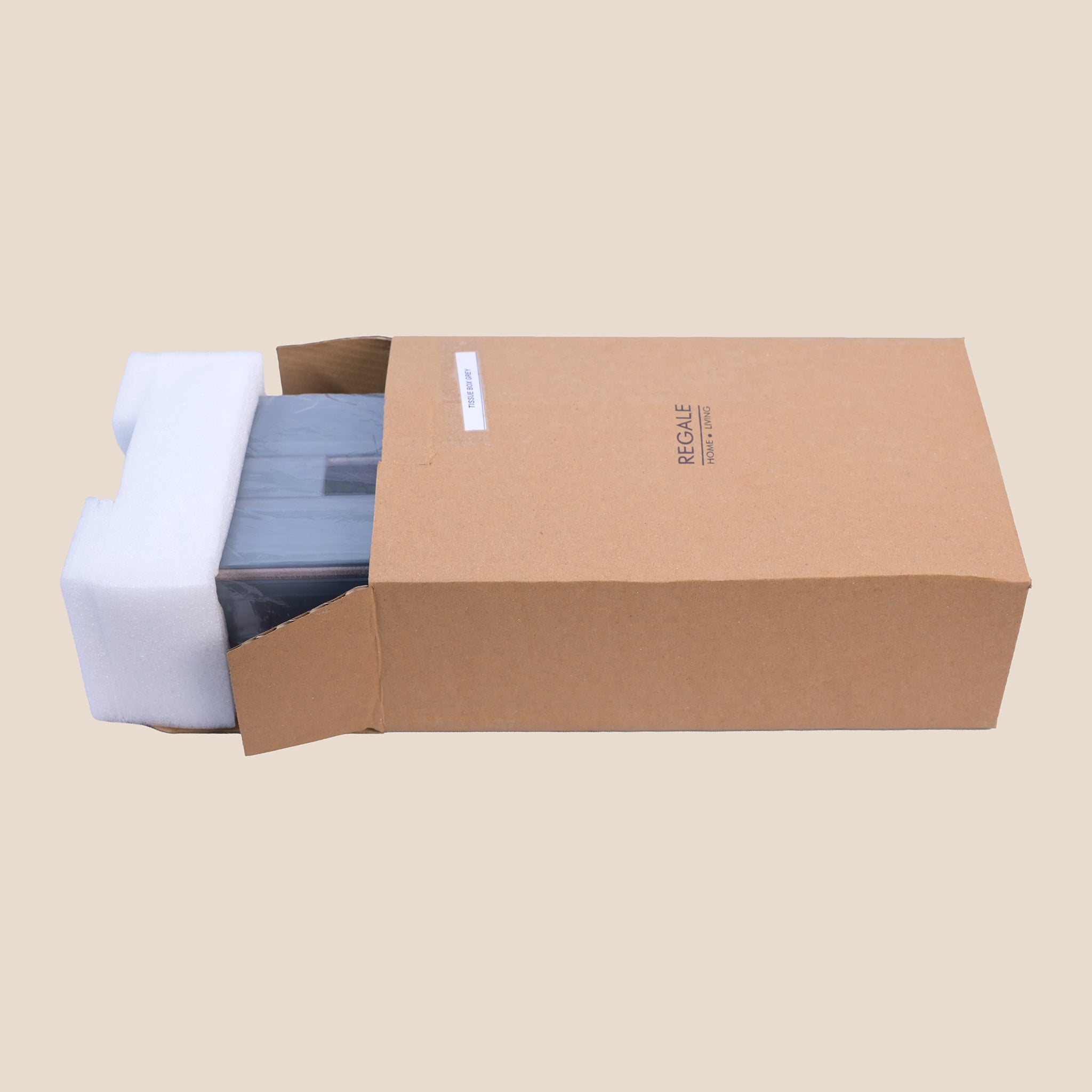 Grey Glass Tissue Box