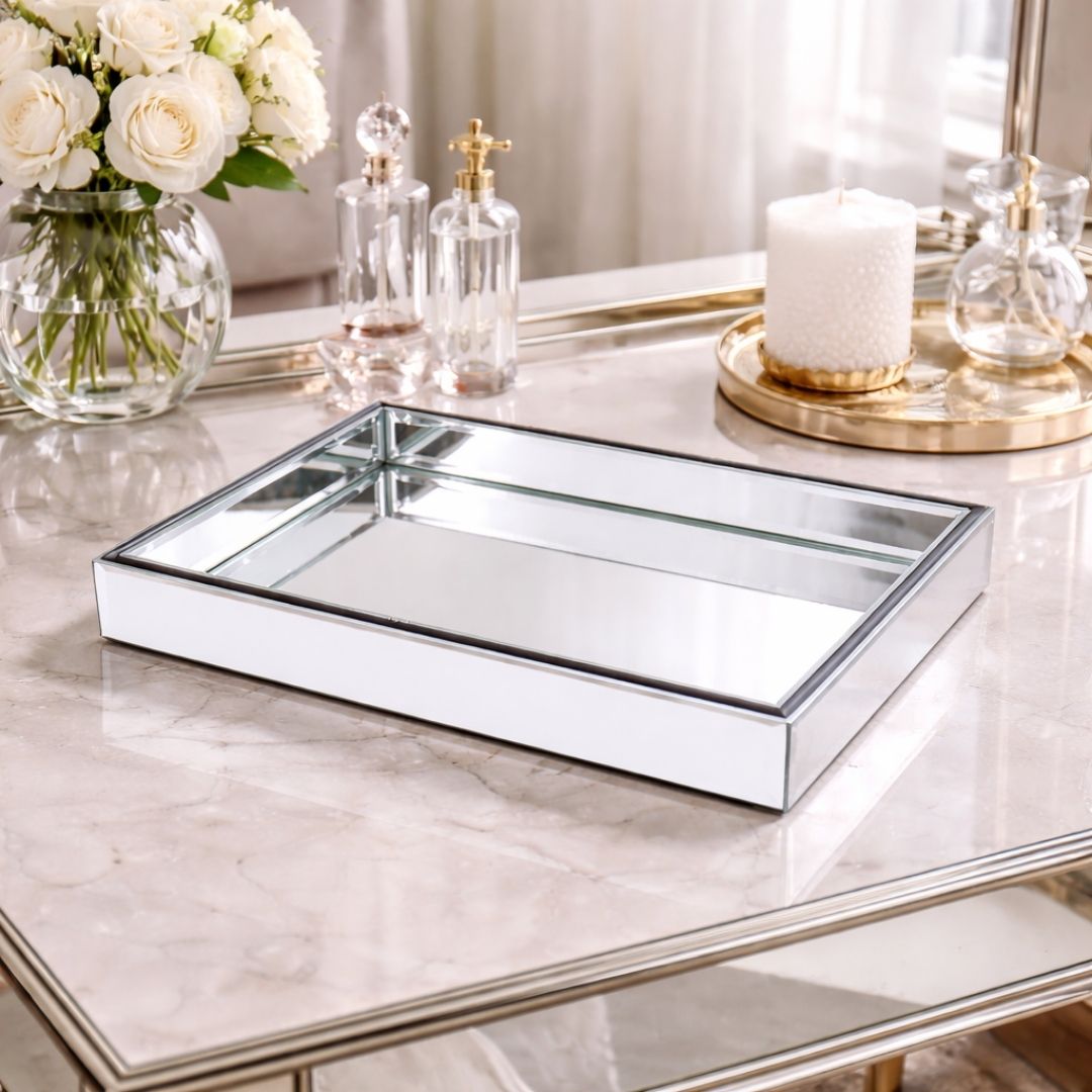 Luxe Clear Mirrored Tray
