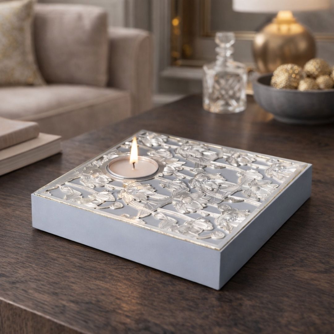 Lotus Bloom Tealight Holder - Grey