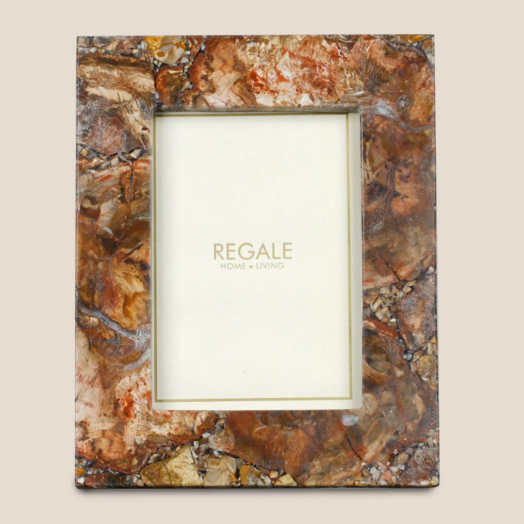 Petrified Wood Stone Photoframe