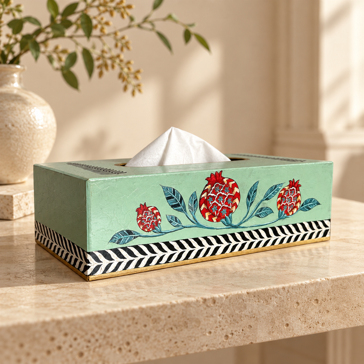Pomegrenate Grove Tissue Box