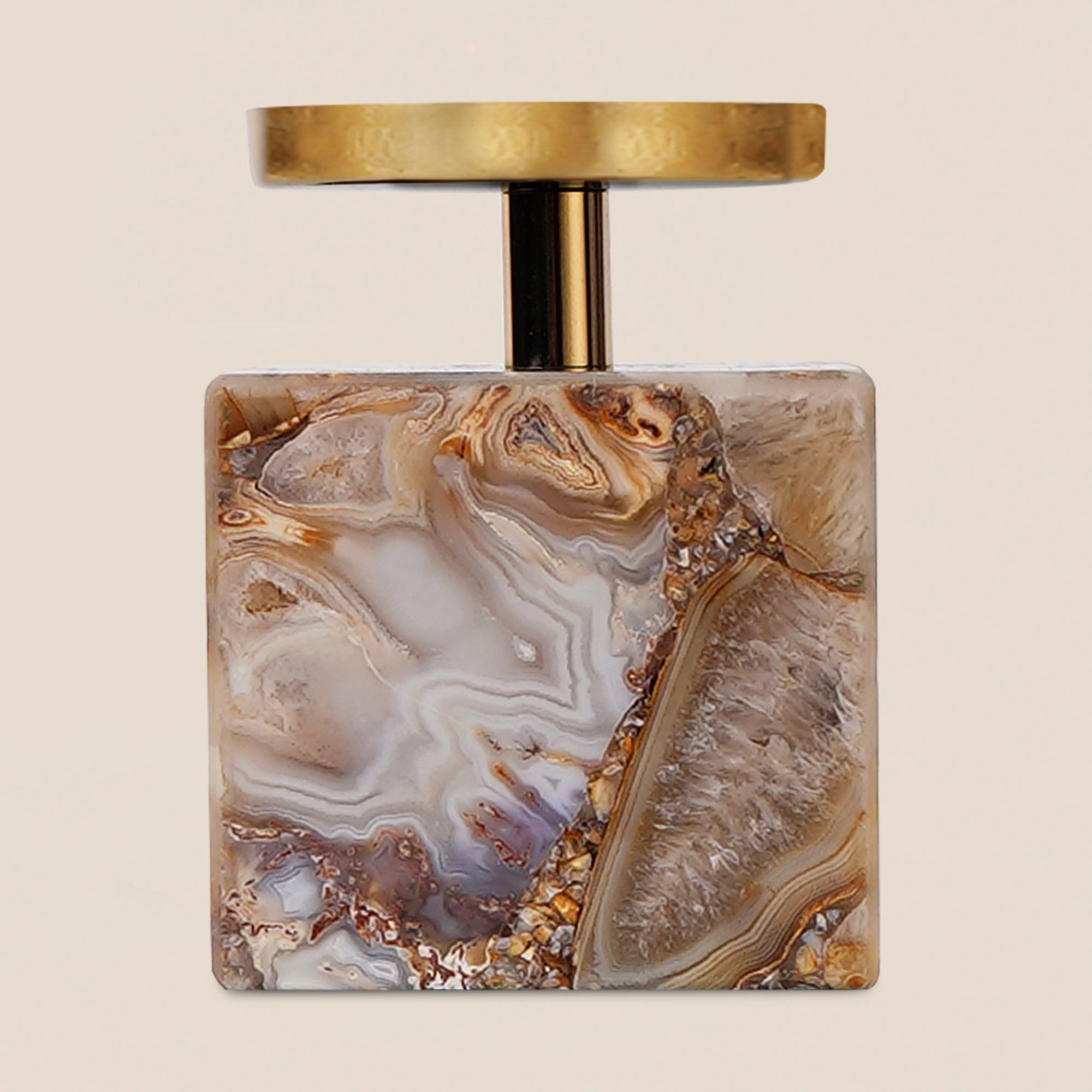 Amber Agate Candle Stand