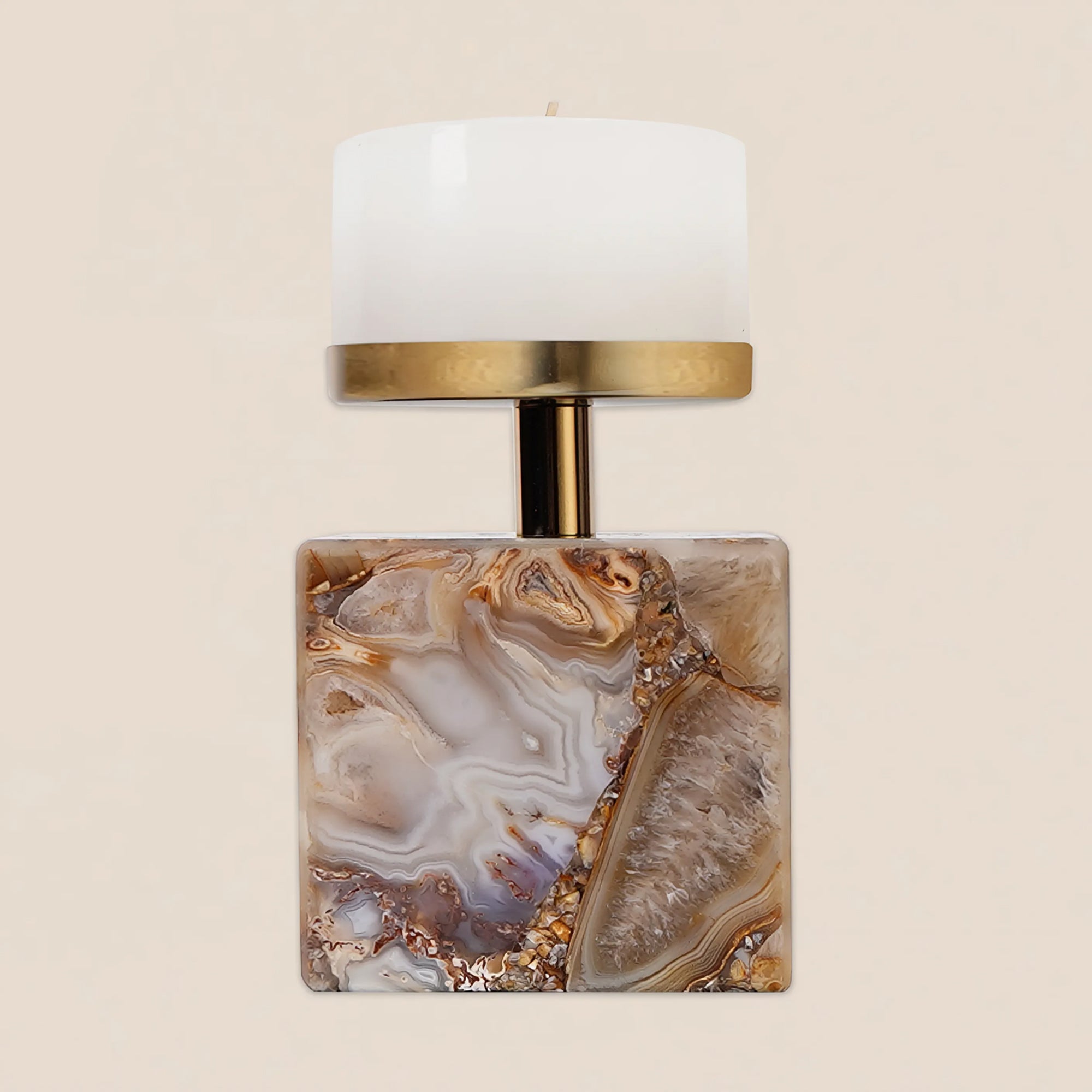 Amber Agate Candle Stand