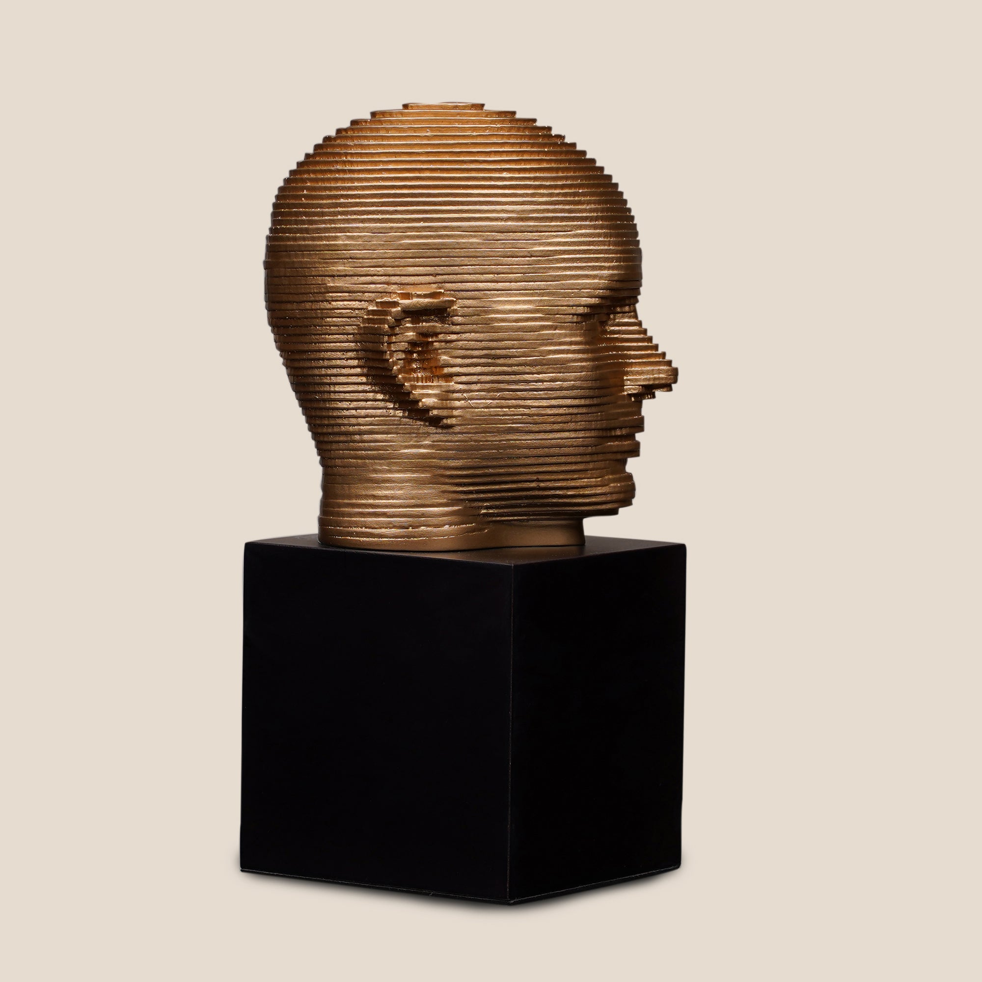 Vibrant Visage Pop Sculpture - Gold