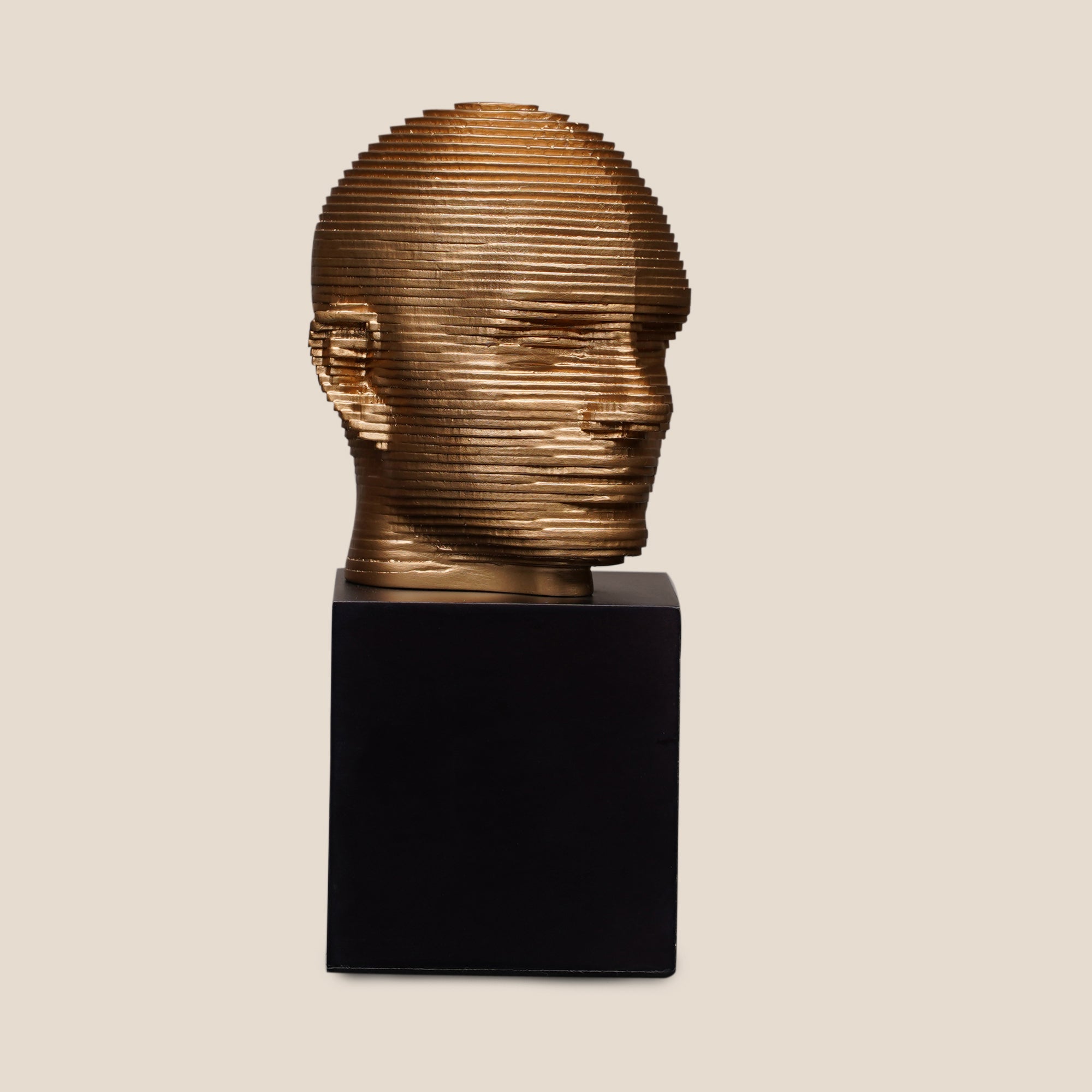Vibrant Visage Pop Sculpture - Gold