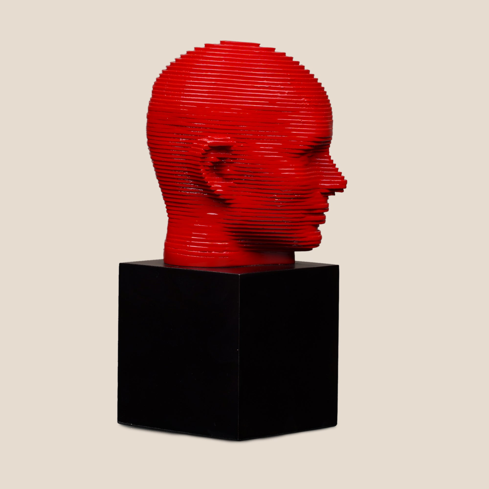 Vibrant Visage Pop Sculpture - Red