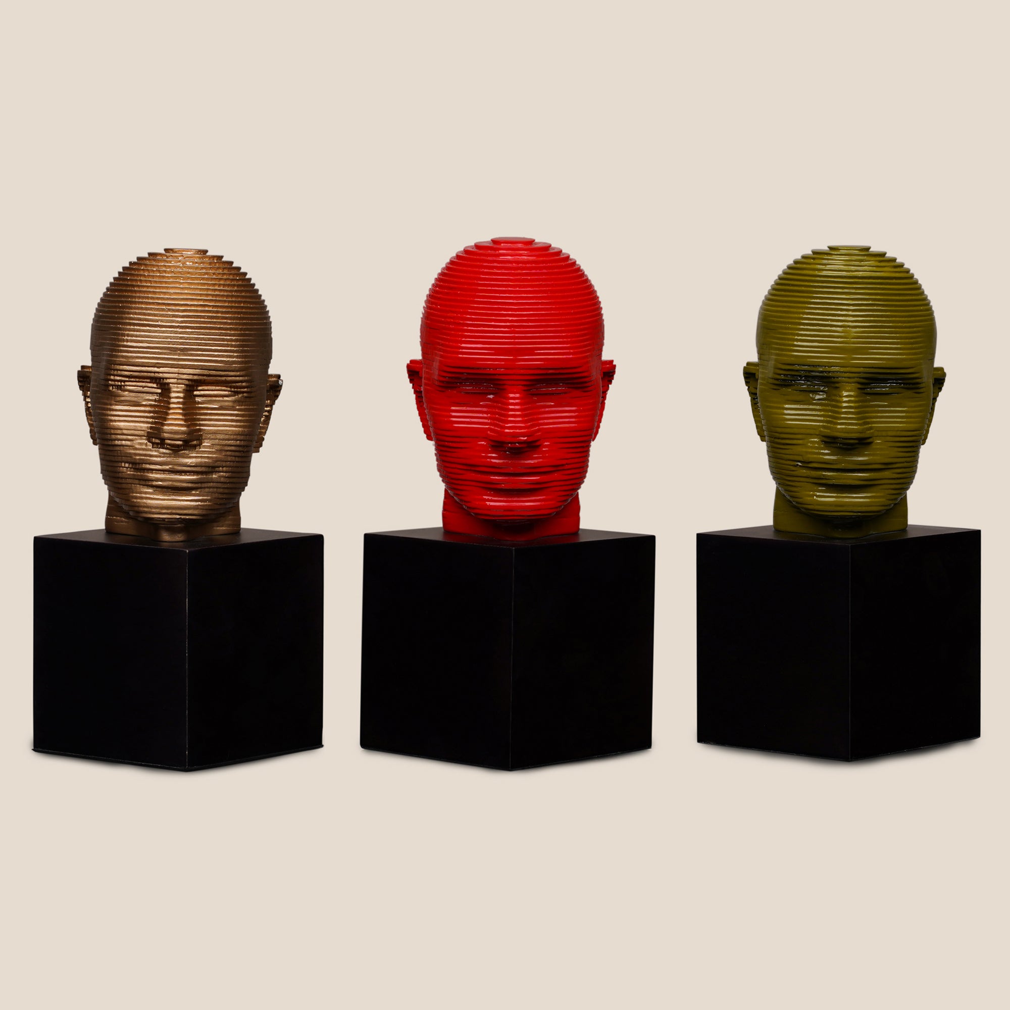 Vibrant Visage Pop Sculpture - Red