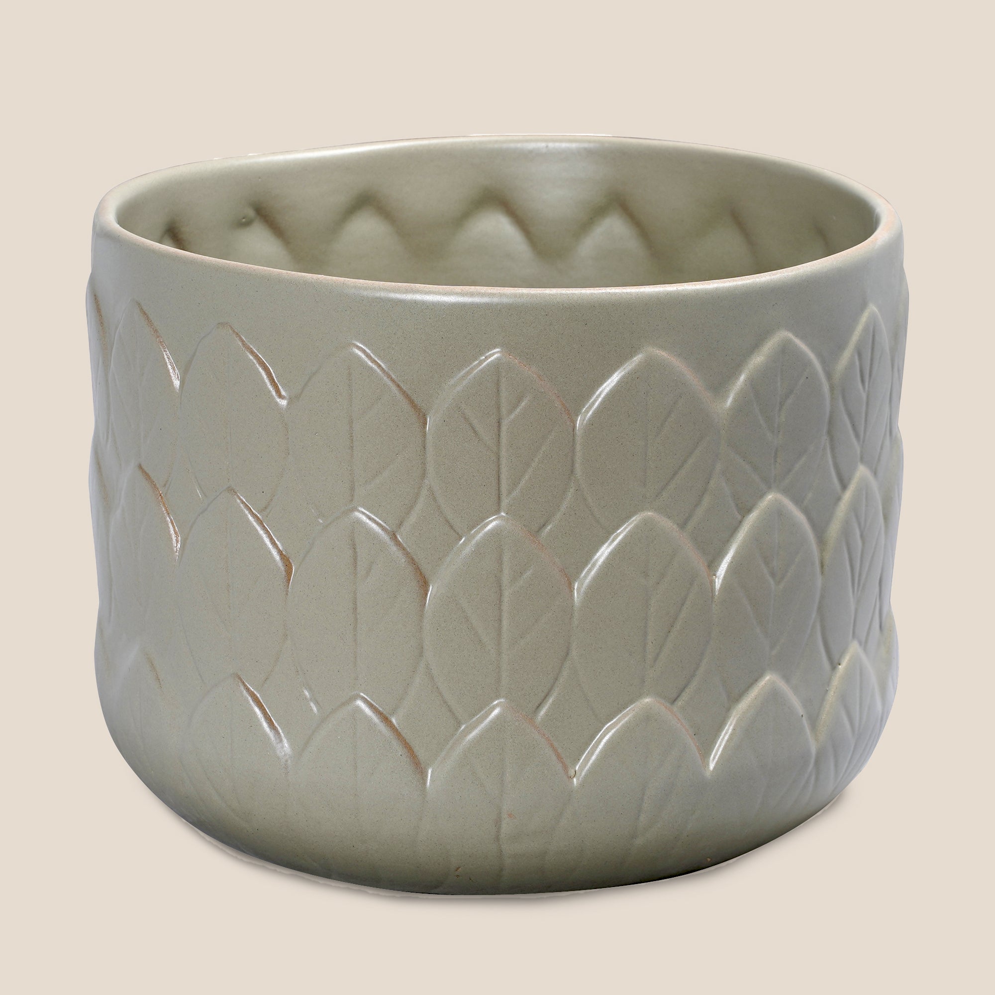 The Grey Leaf  Emboss Planter