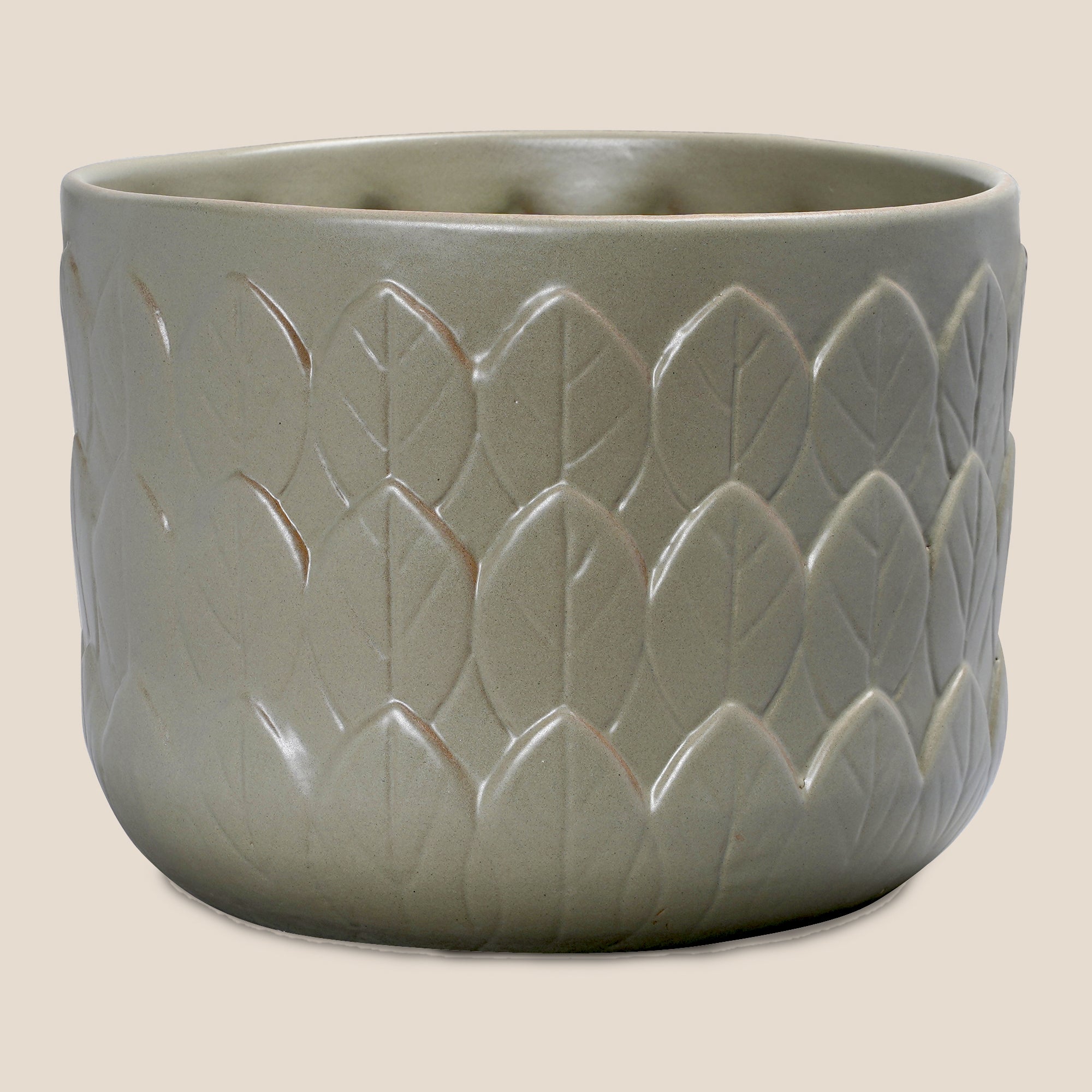 The Grey Leaf  Emboss Planter