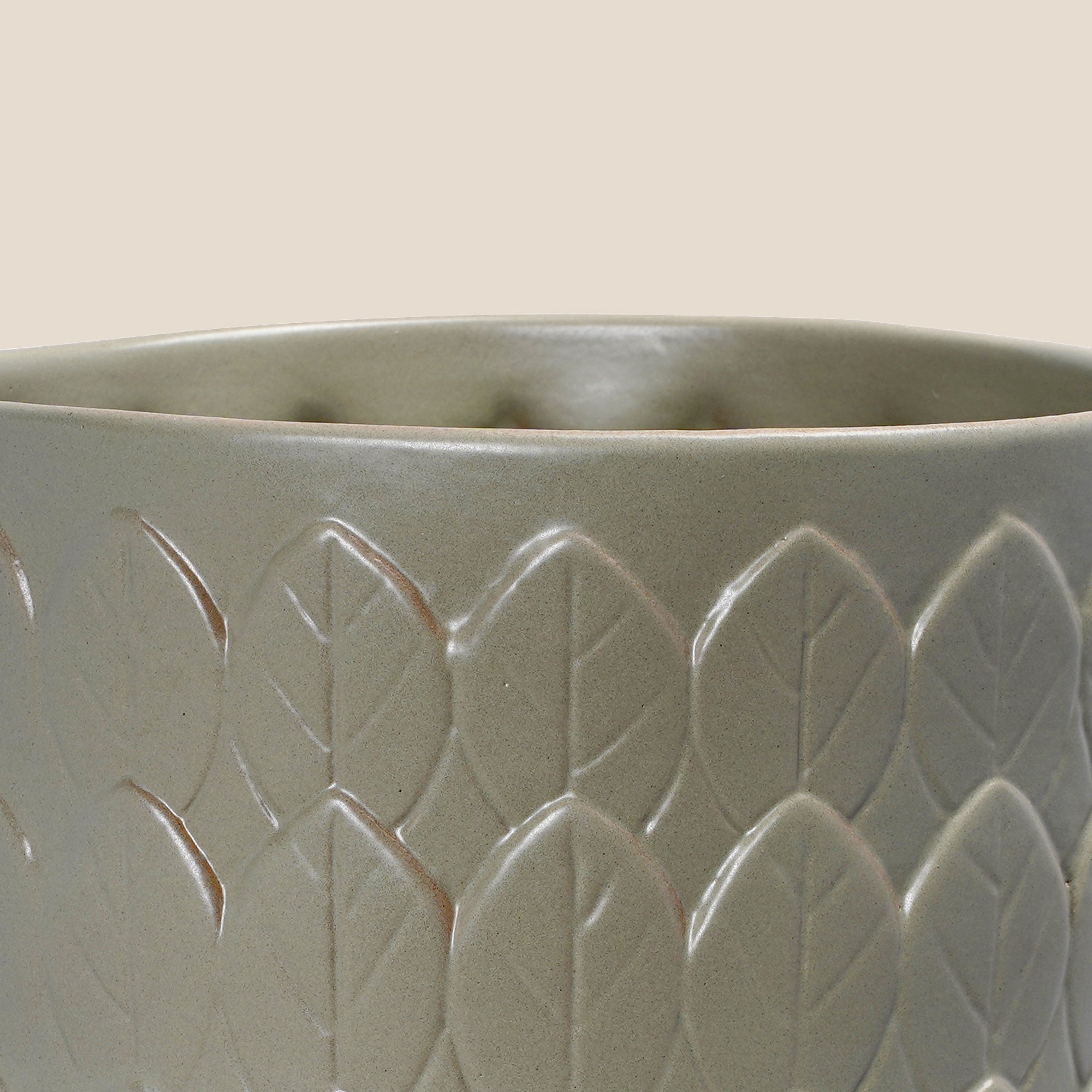 The Grey Leaf  Emboss Planter