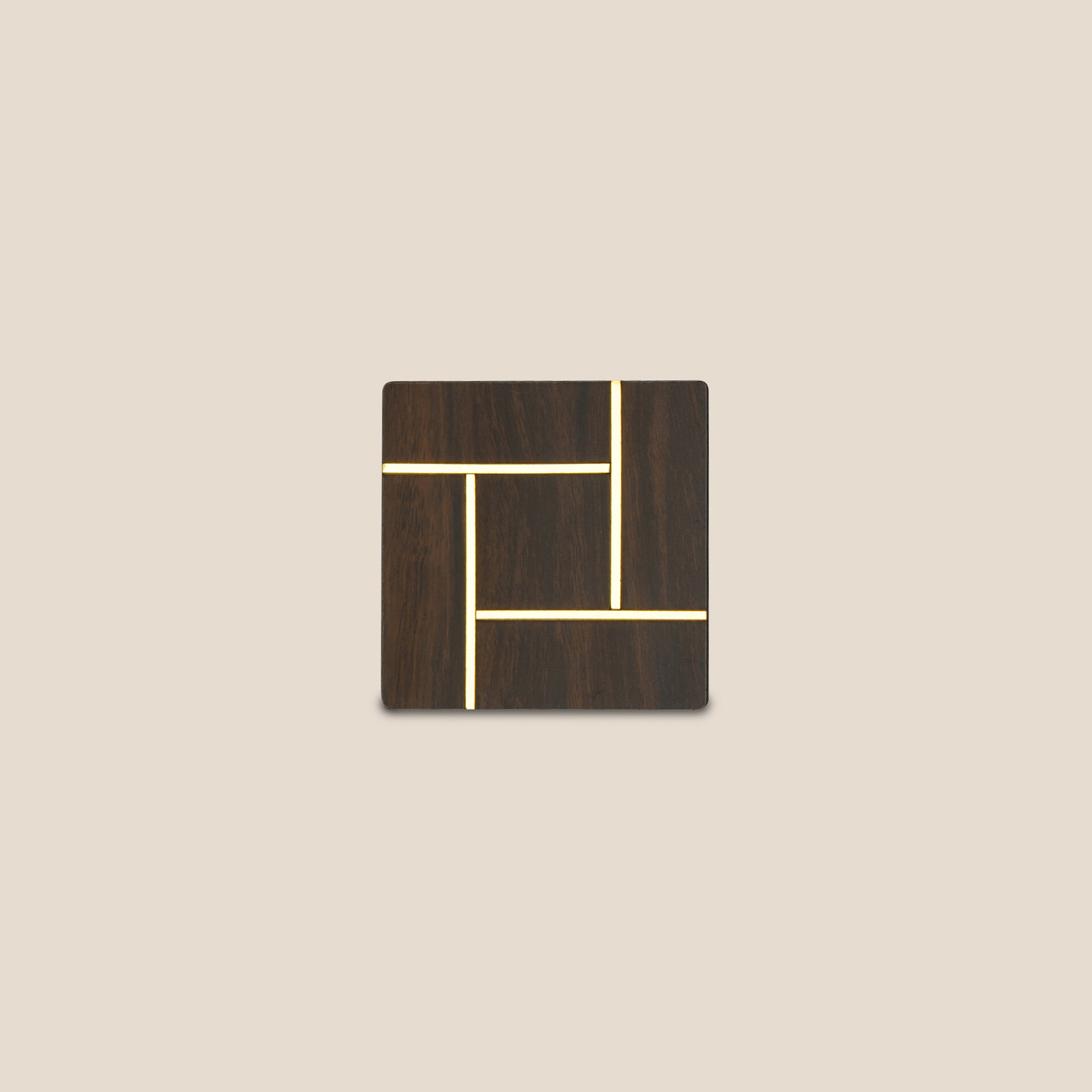 Walnut Gold Lines Coaster - Set of 4