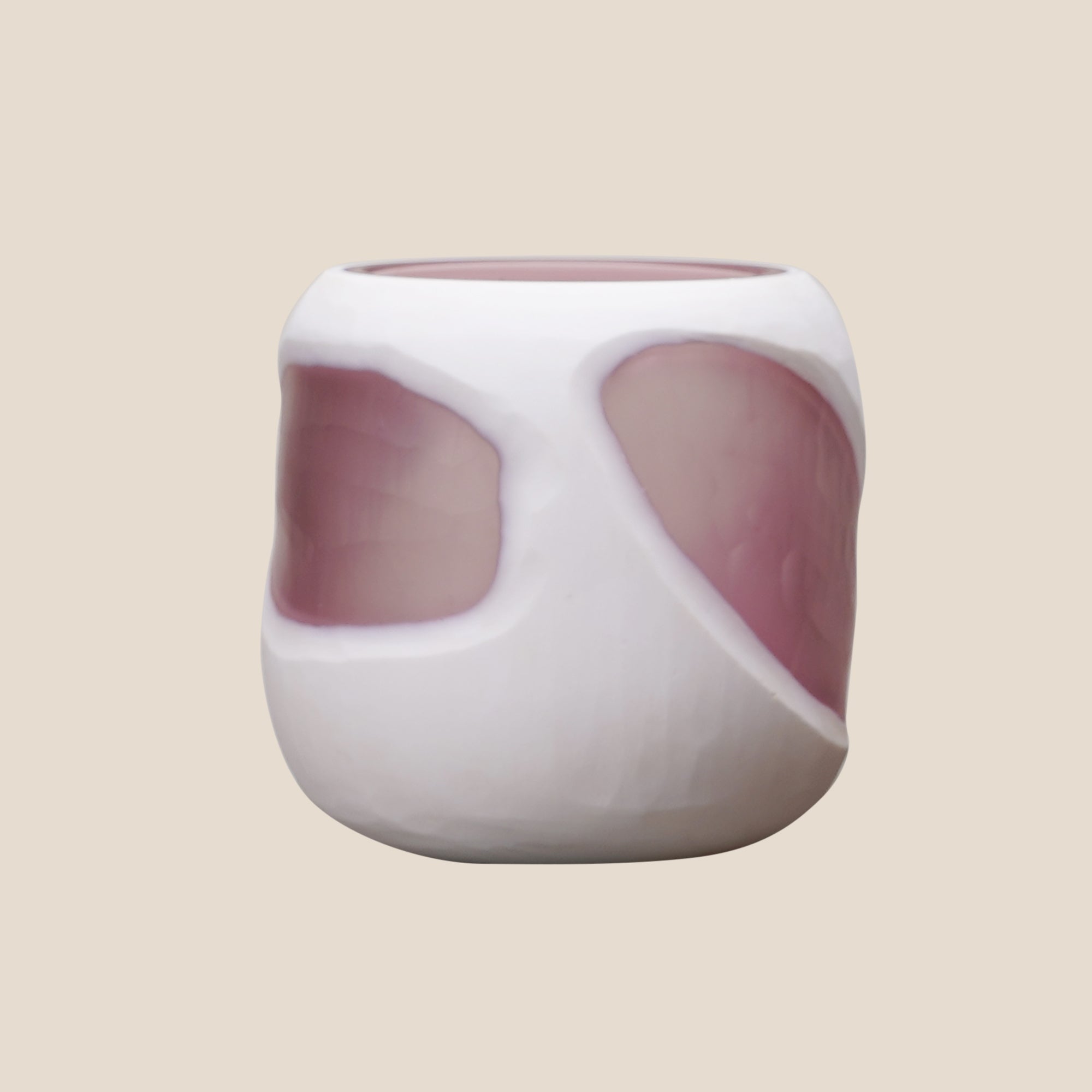 Blush Frost Hand-Cut Glass Votive  (Set of 2)