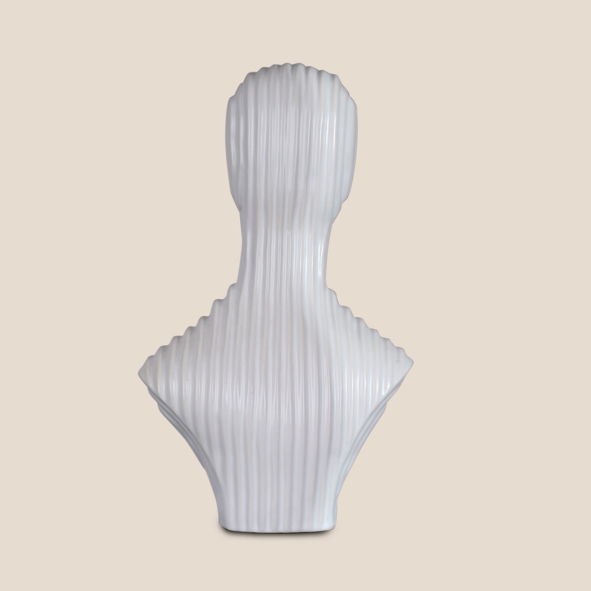 Textured Bust Sculpture - White
