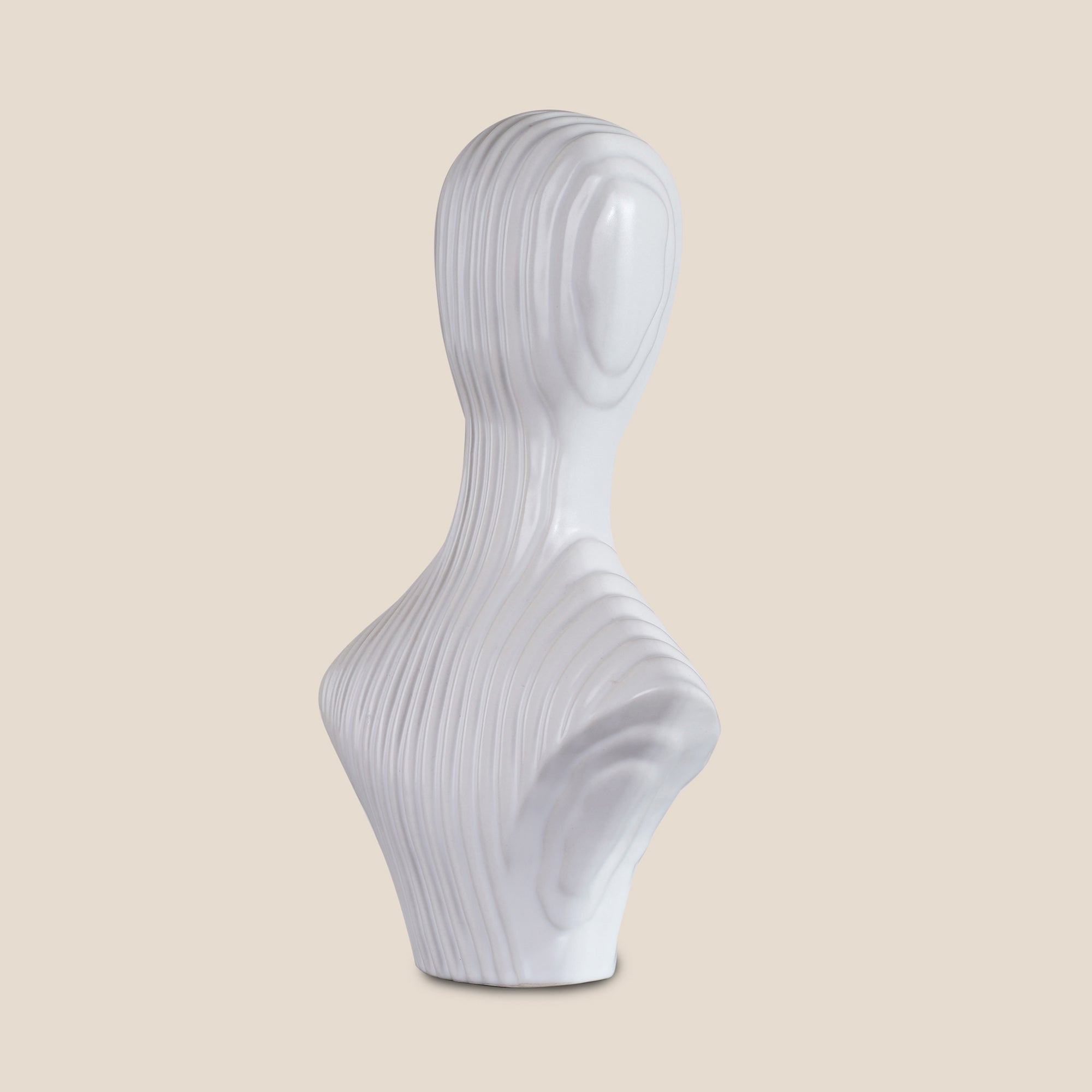 Textured Bust Sculpture - White