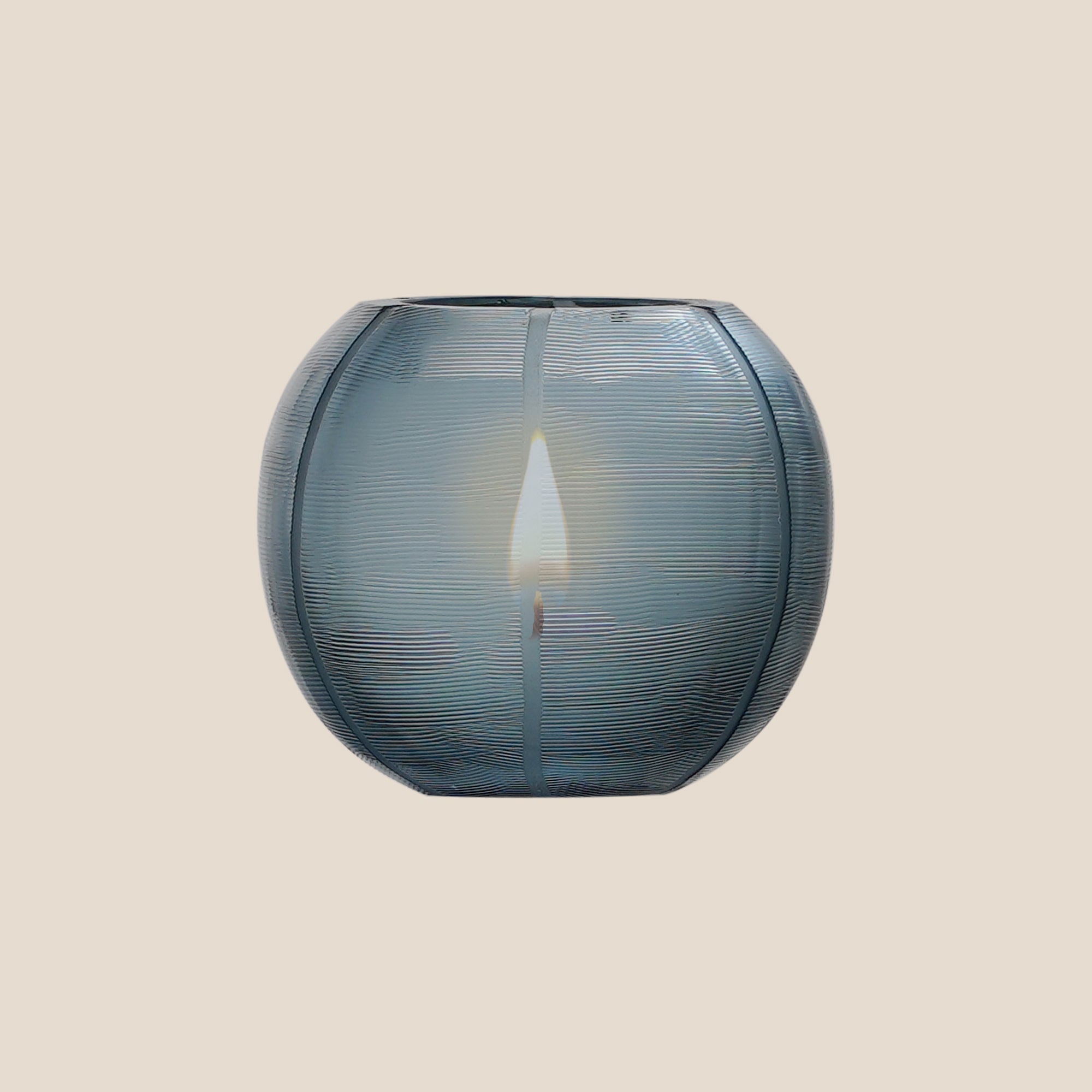 Midnight Glow Ribbed Glass Votive