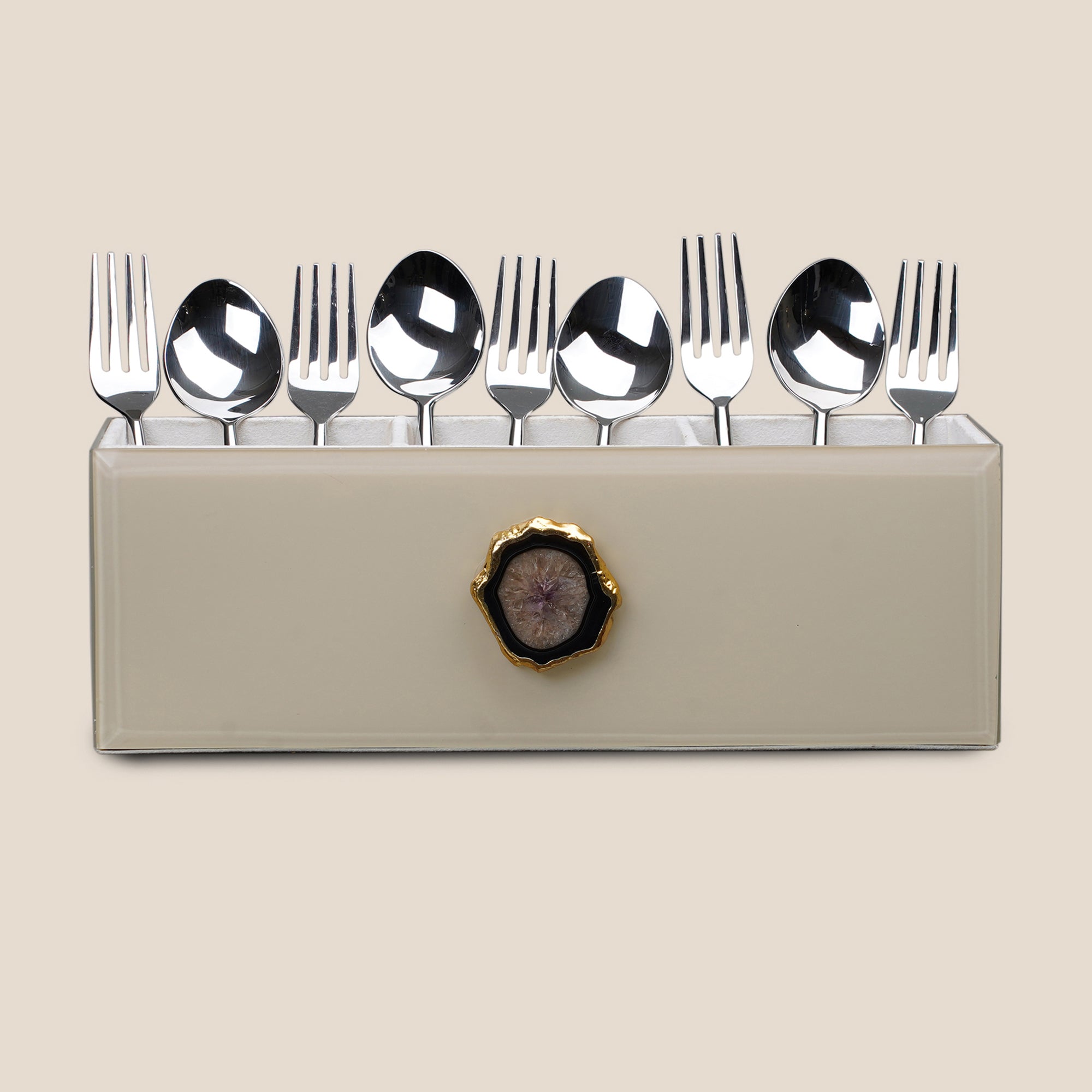 Agate Elegance Cutlery Organizer - IVORY