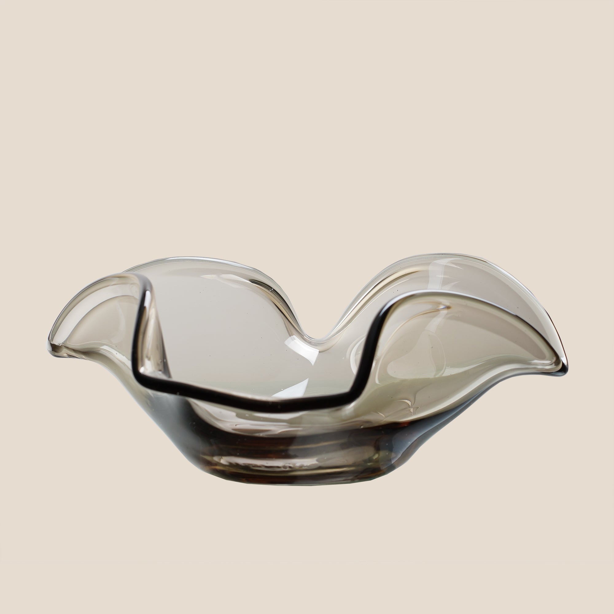 Elegant Smoke Glass Art Bowl