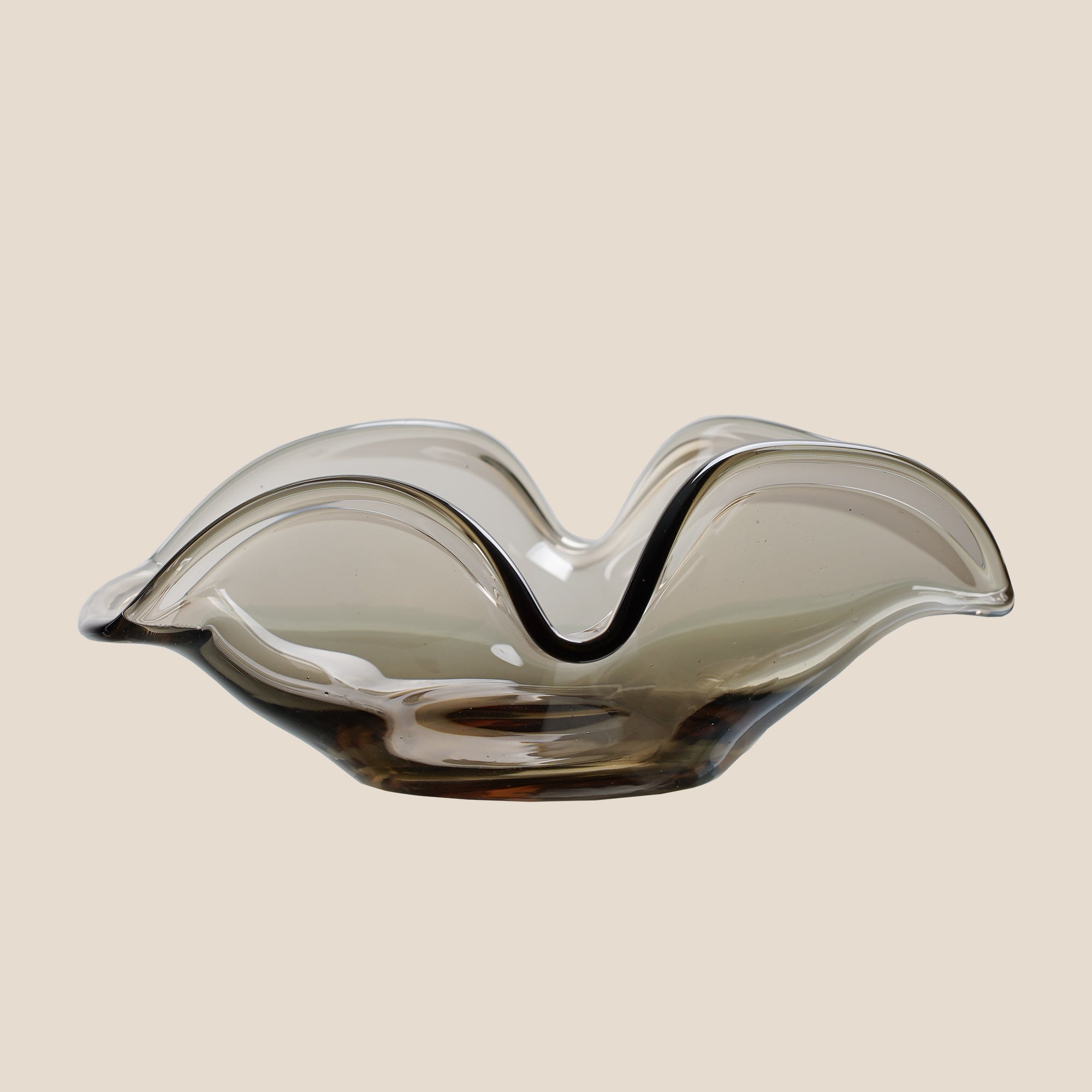 Elegant Smoke Glass Art Bowl