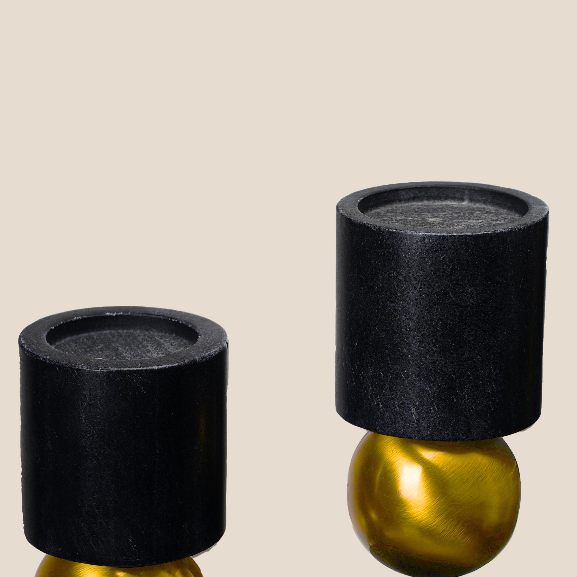 Luxe Black Marble Candles Stands