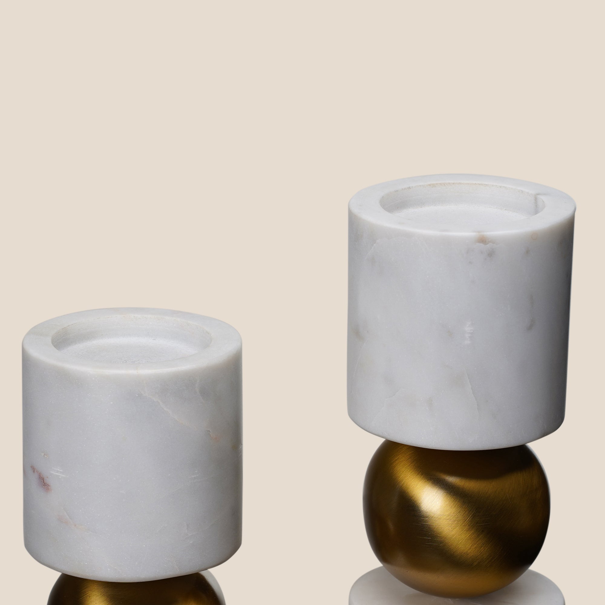 Marble Orbit Candle Holders (Set of 2)