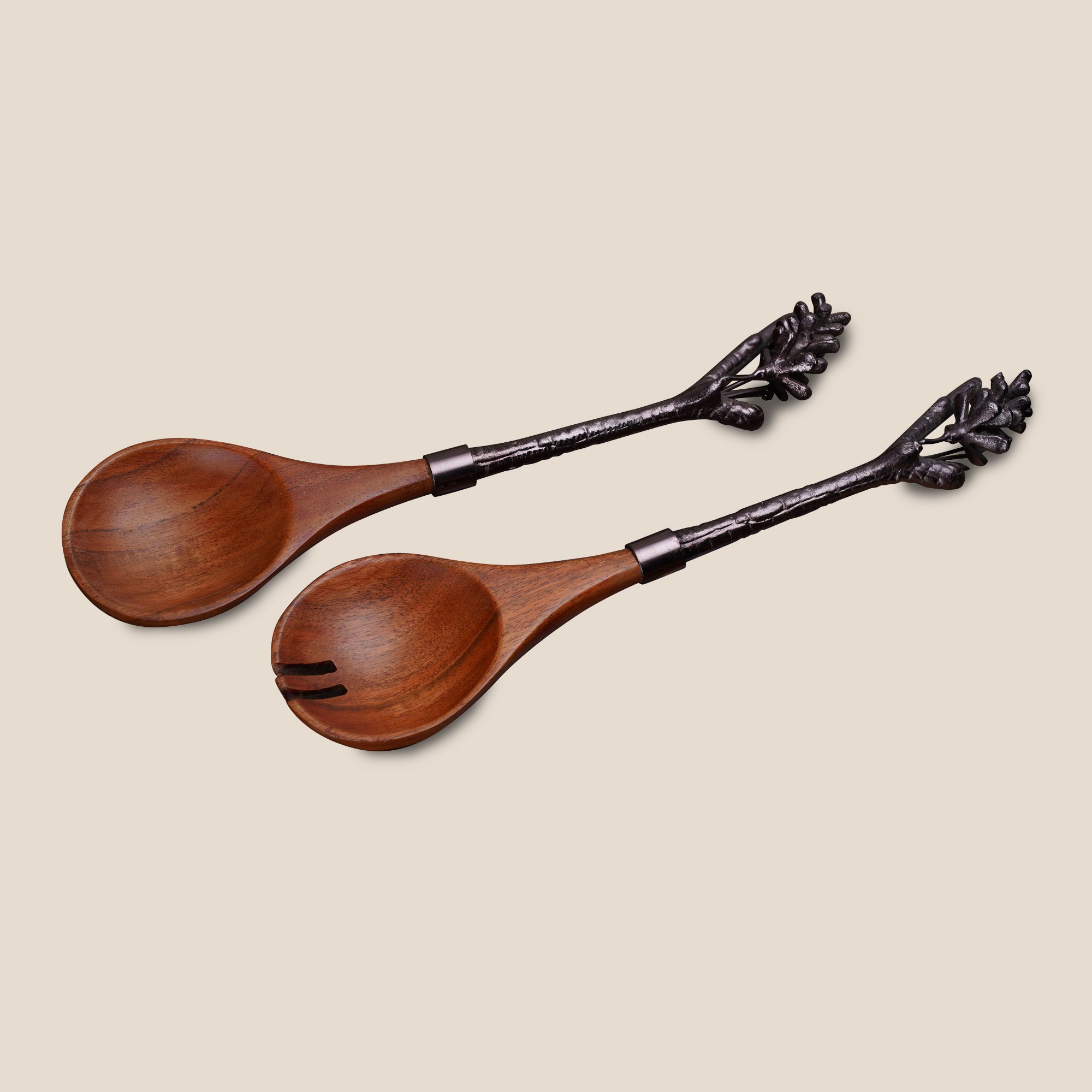 Conifer Collection Wooden Salad Bowl Set
