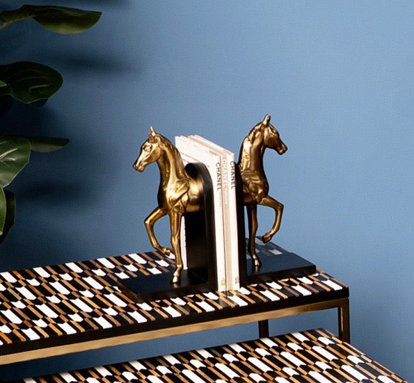 Horse Bookend Gold