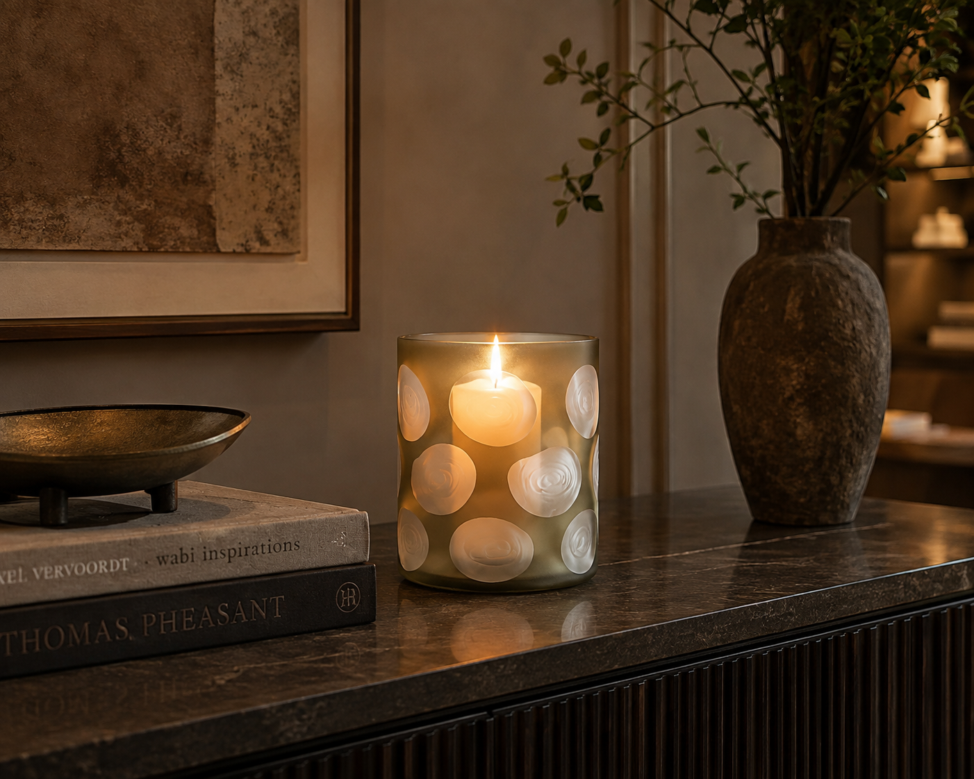 Pebble Smoke Vase & Votive - Medium
