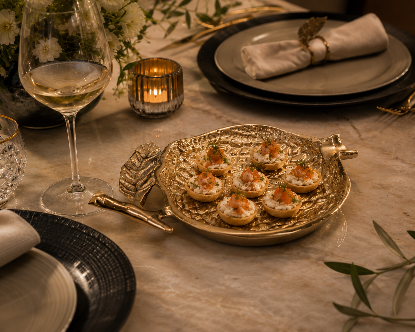 Gilded Pomegranate Platter