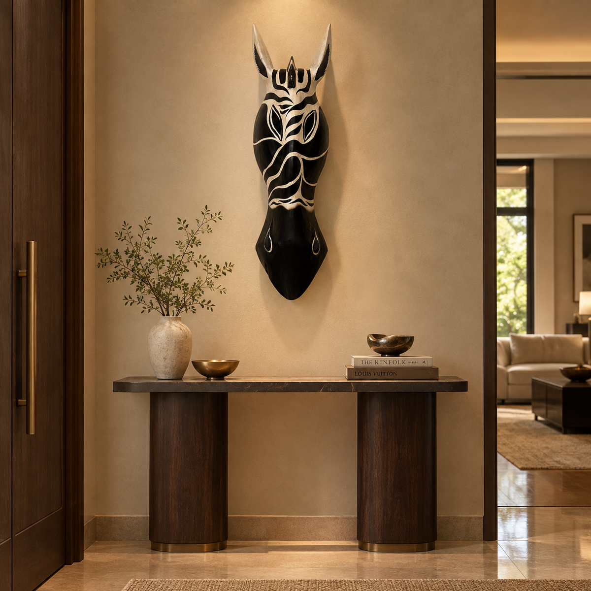 Zebra Noir Wall Sculpture