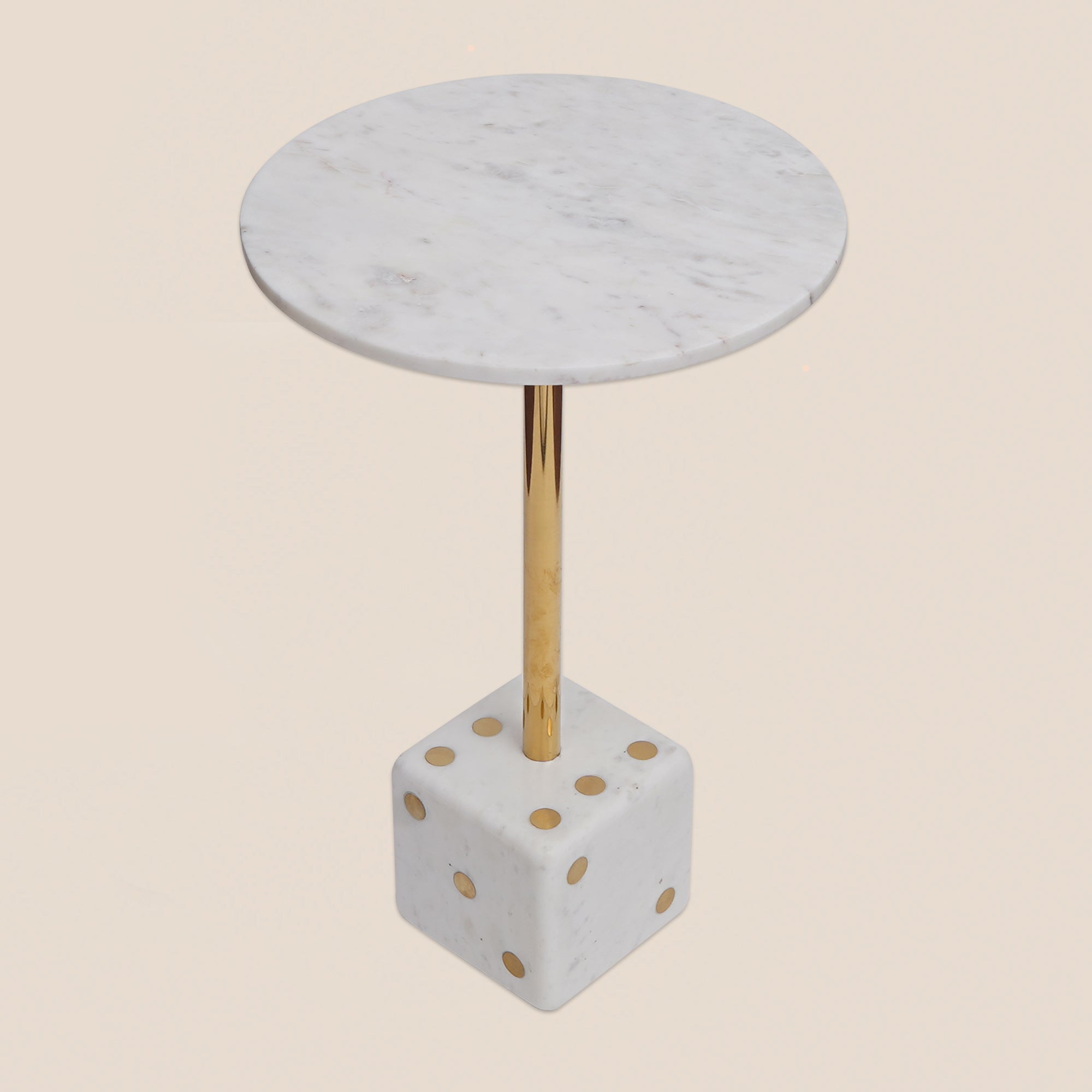 Dice Marble Accent Table