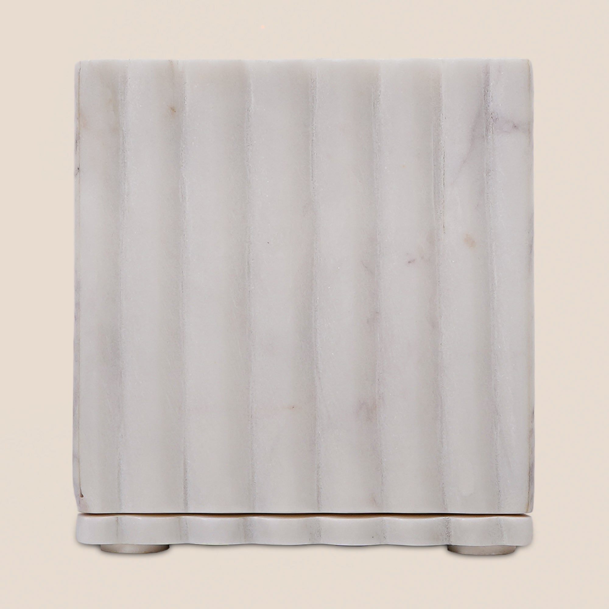 Fluted Marble Tissue Box
