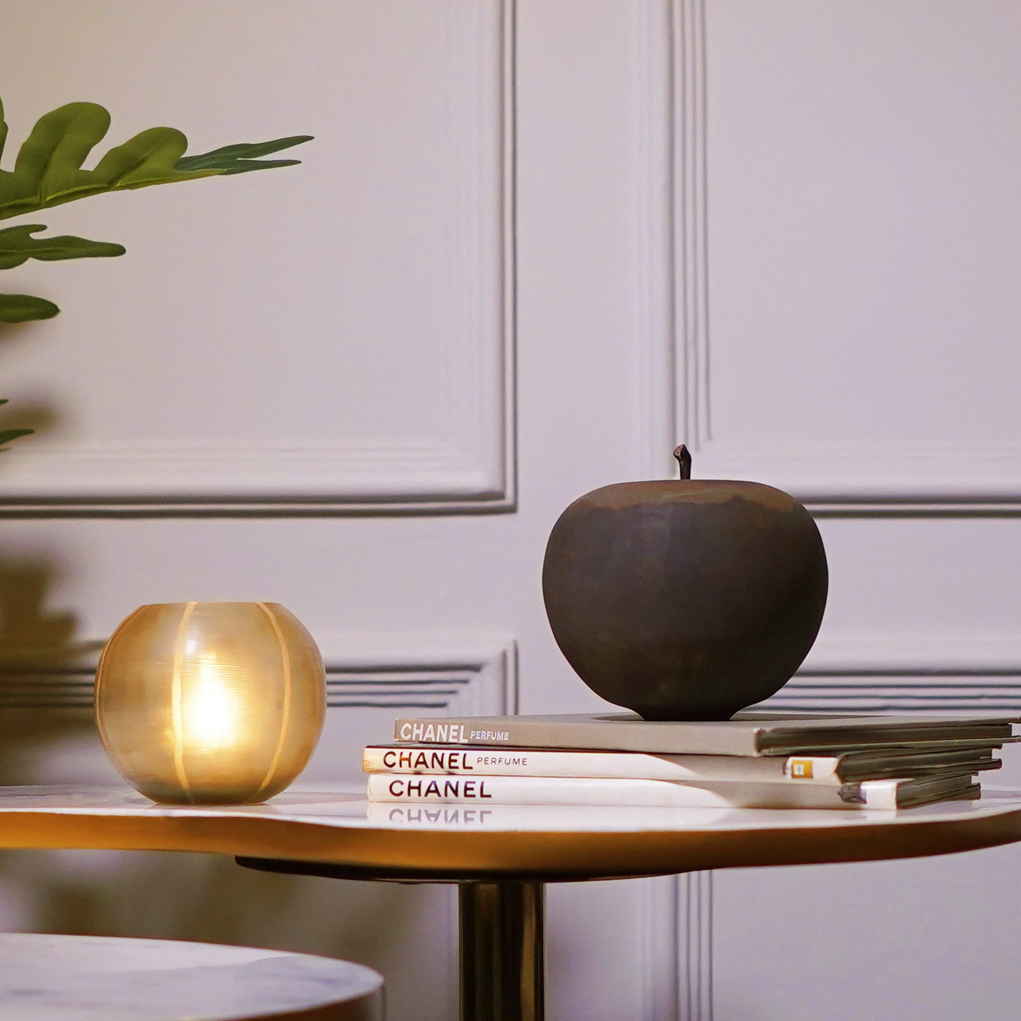 Rustic Glass Apple Decor