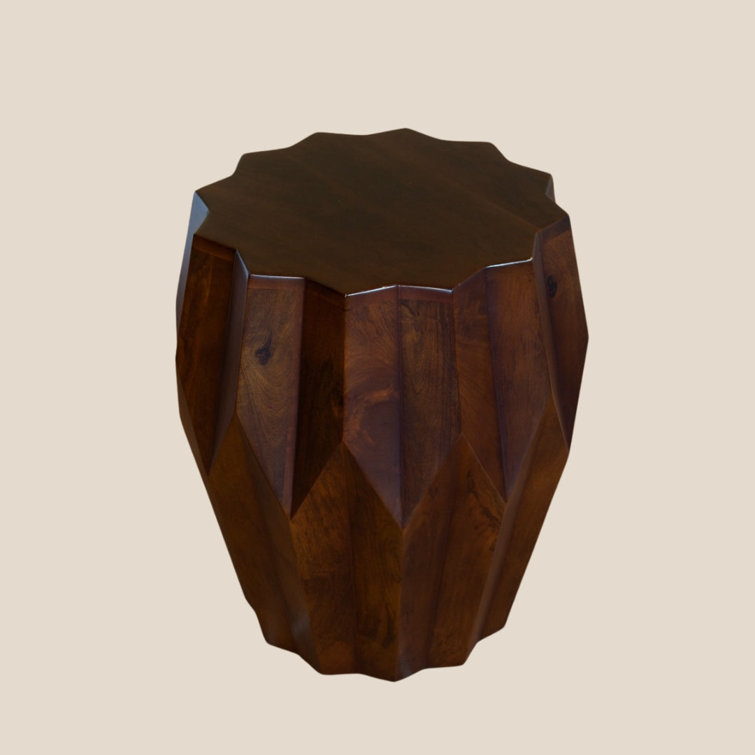 Nia Walnut Facet Table