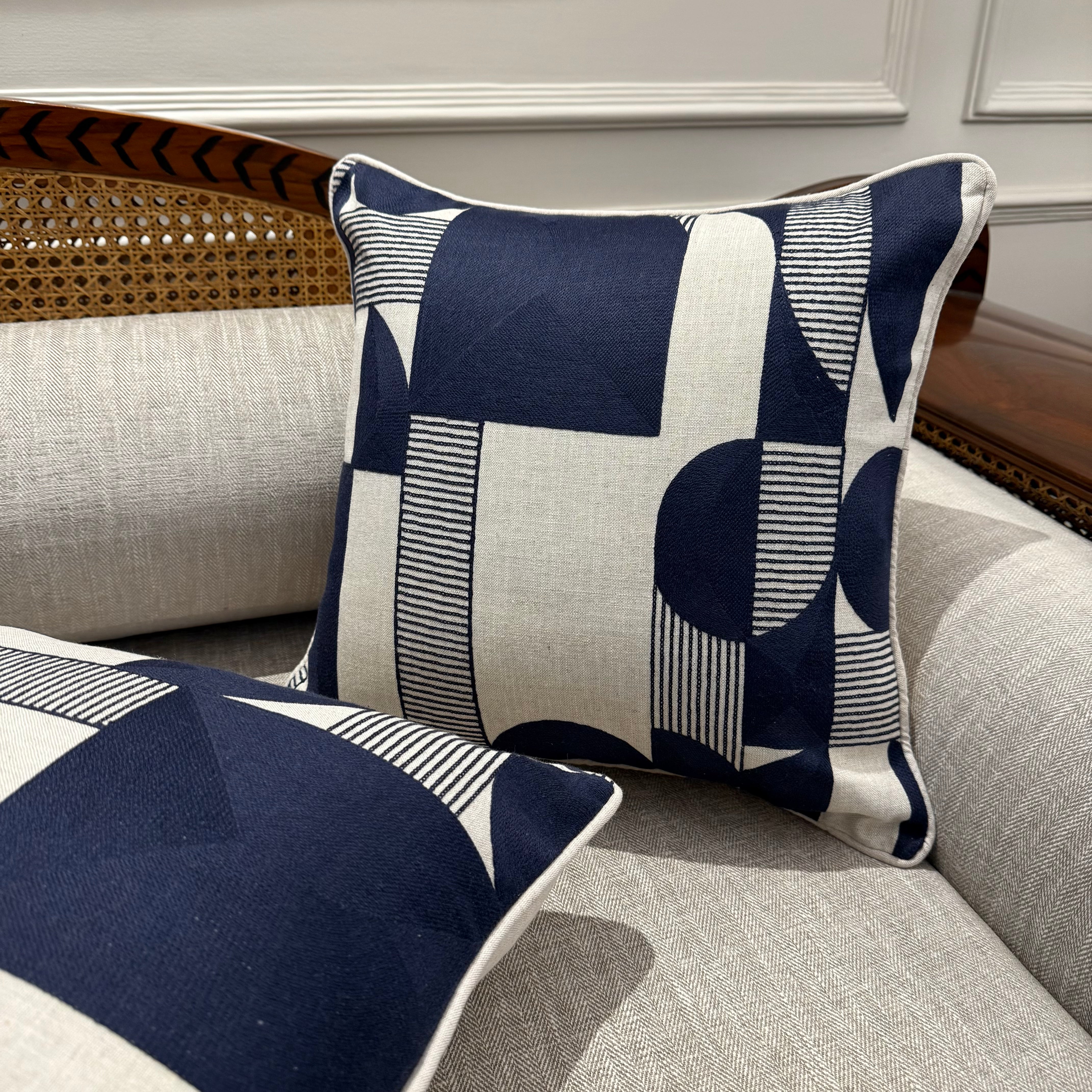 MIDNIGHT GEOMETRY CUSHION COVER