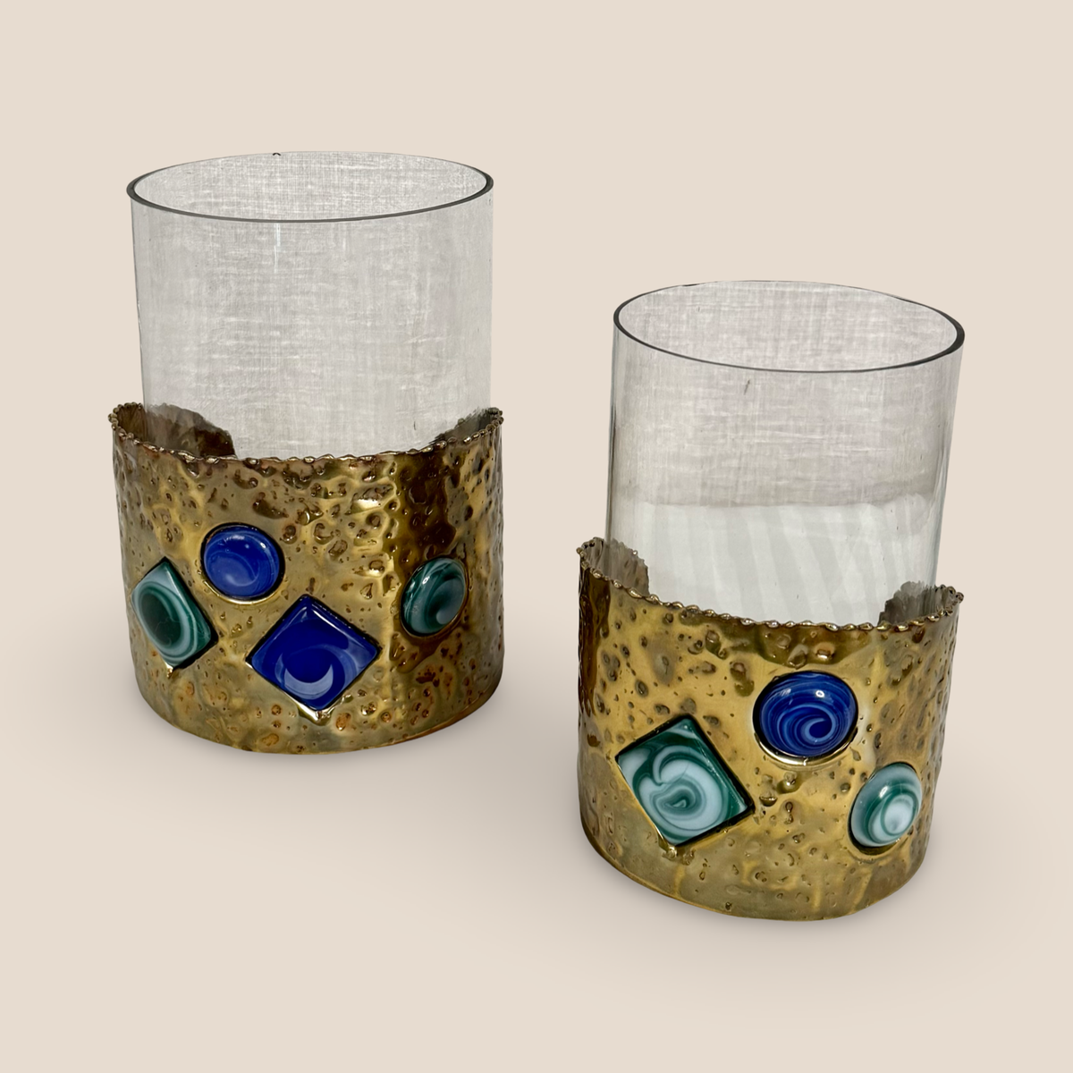 Jewel Glow Candle Stand Pair