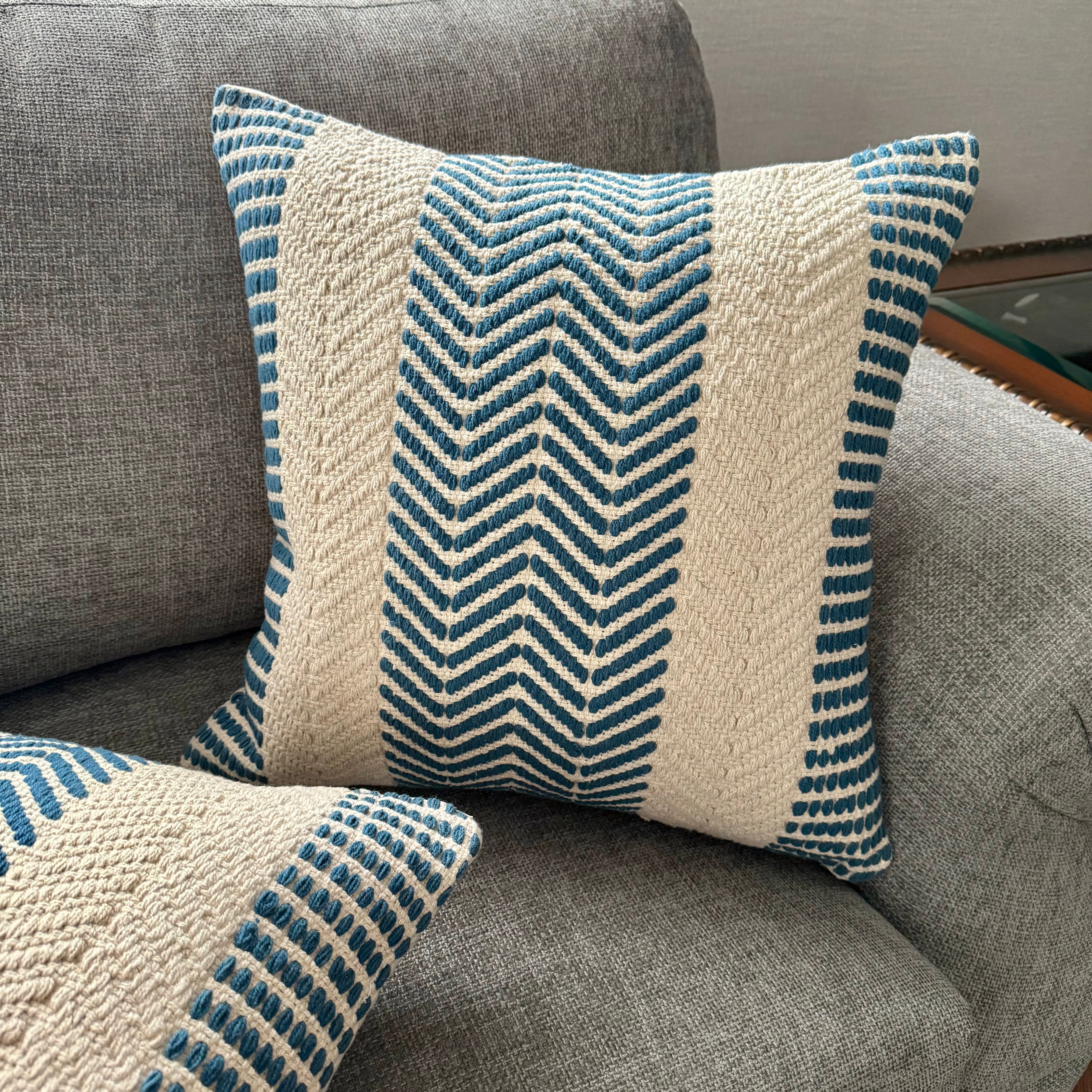 Indigo Rhythm Cushion Cover