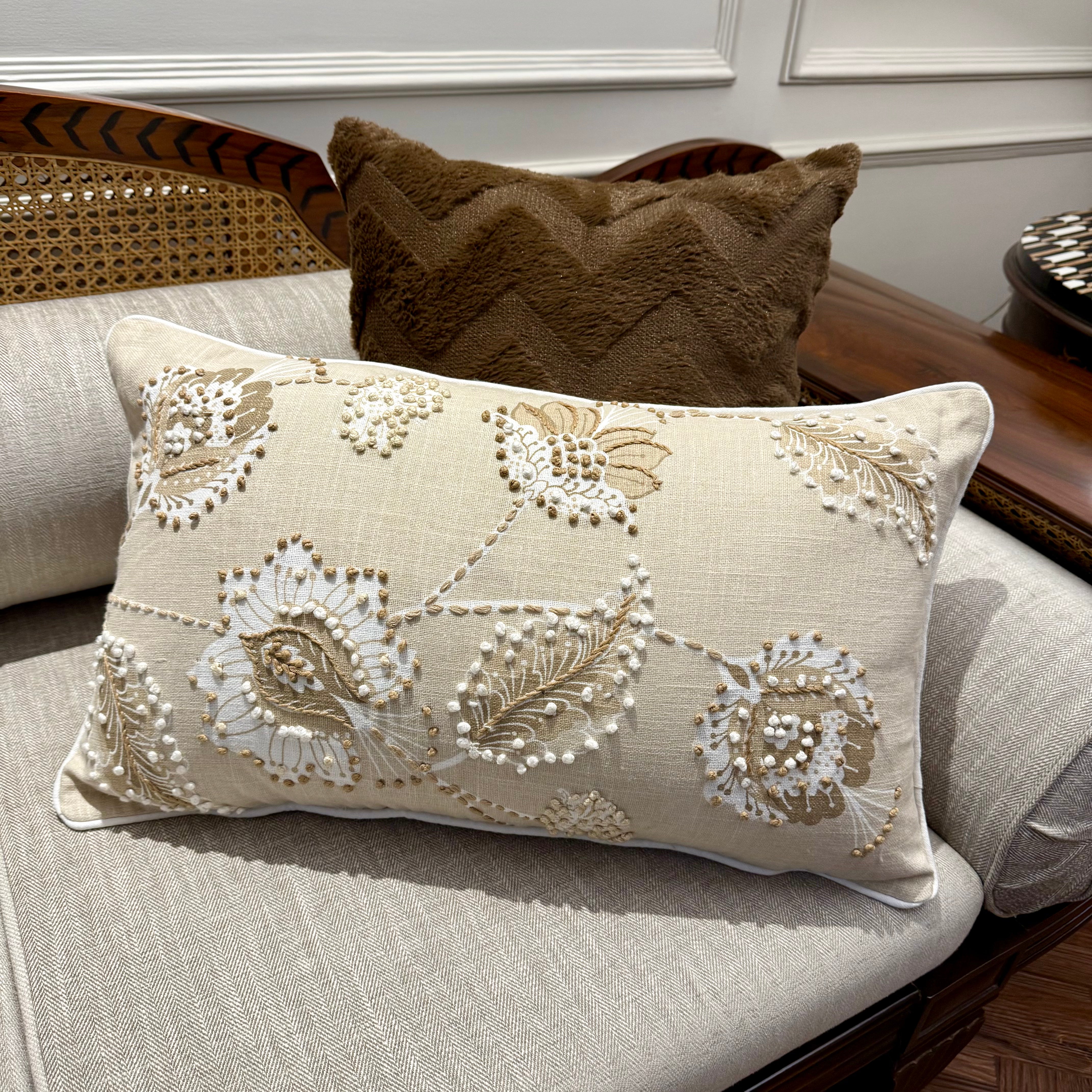 Ivory Bloom Cushion Cover