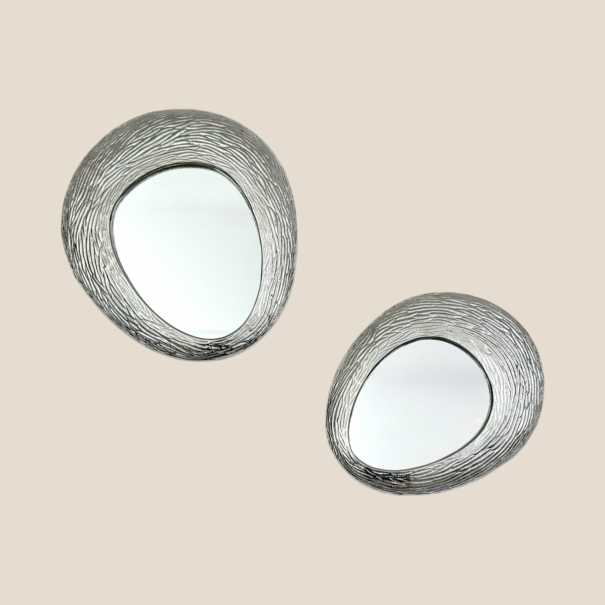 Pebble Mirror Pair | Nickel