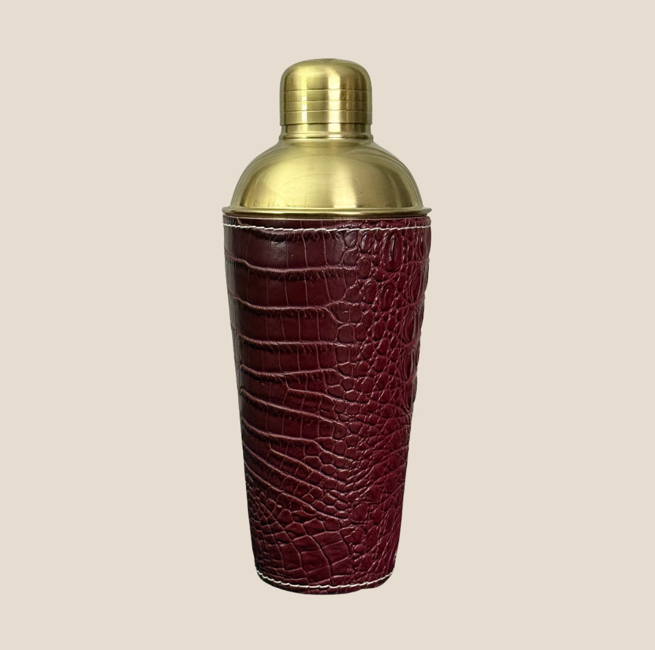 Croco Leather Cocktail Shaker - Maroon