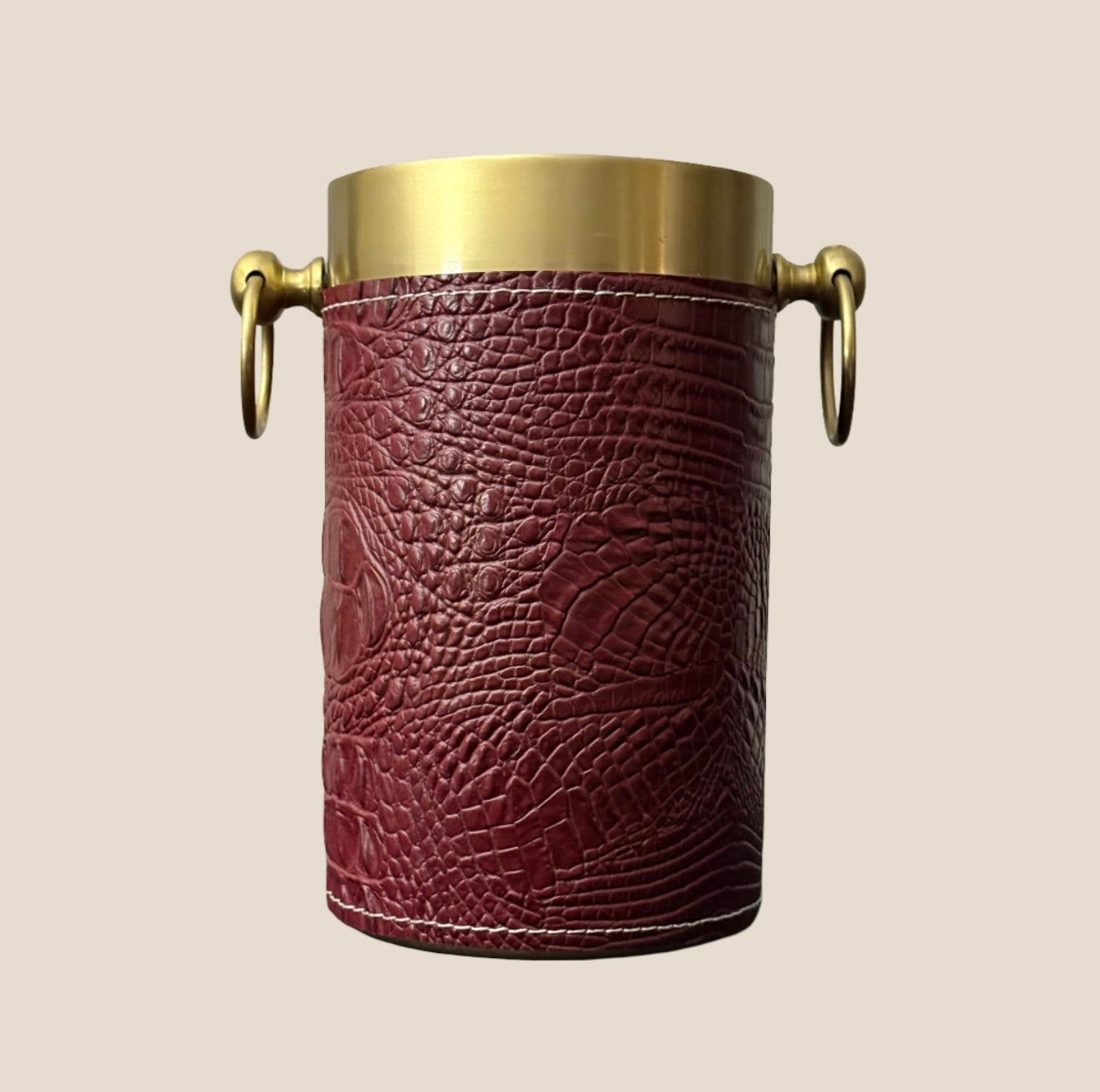 Croco Leather Wine Chiller _ Maroon
