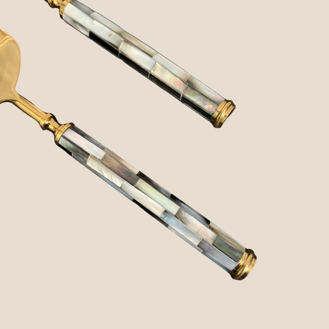Mother of Pearl Cake Set - Gold