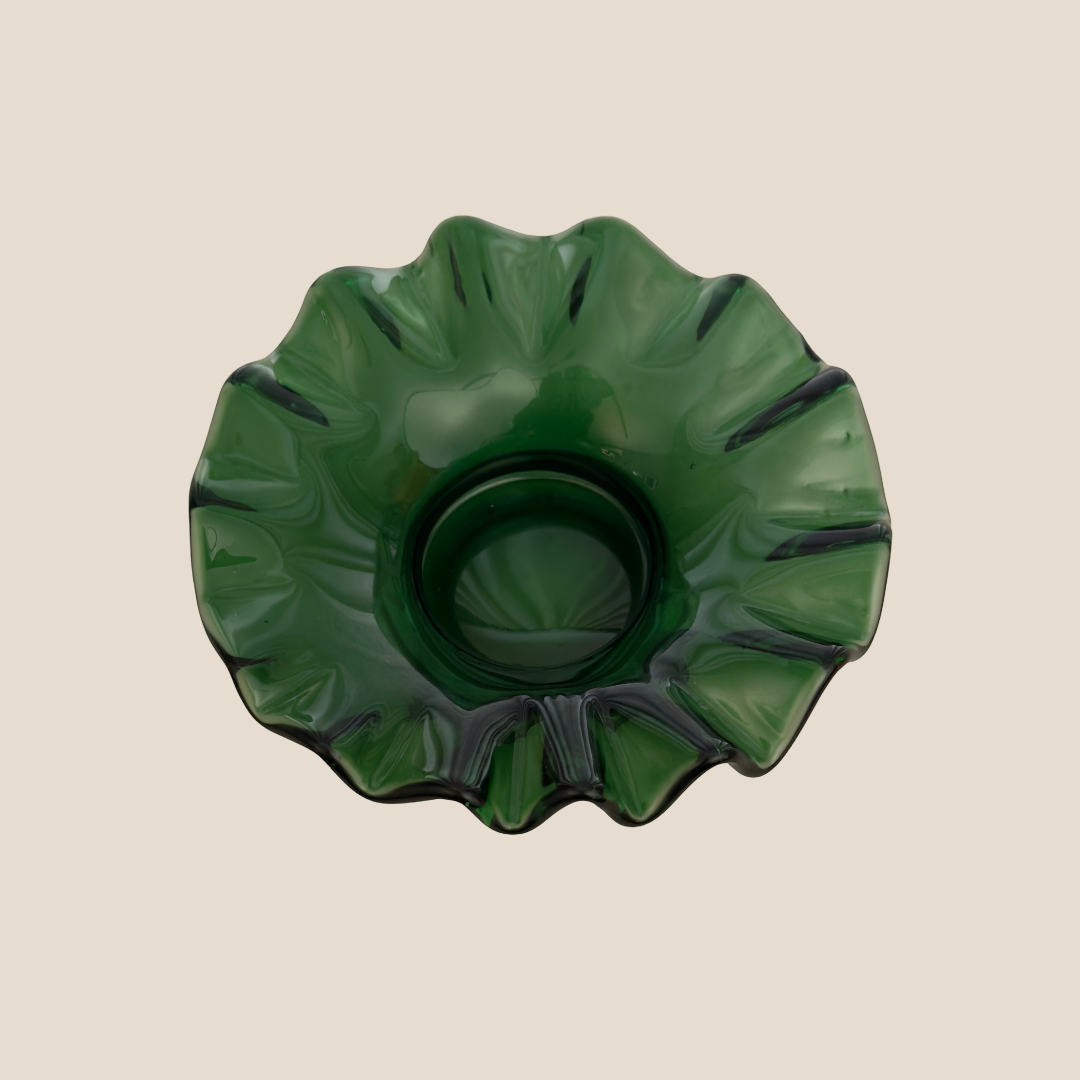 Ruffle Bloom Votive – Emerald
