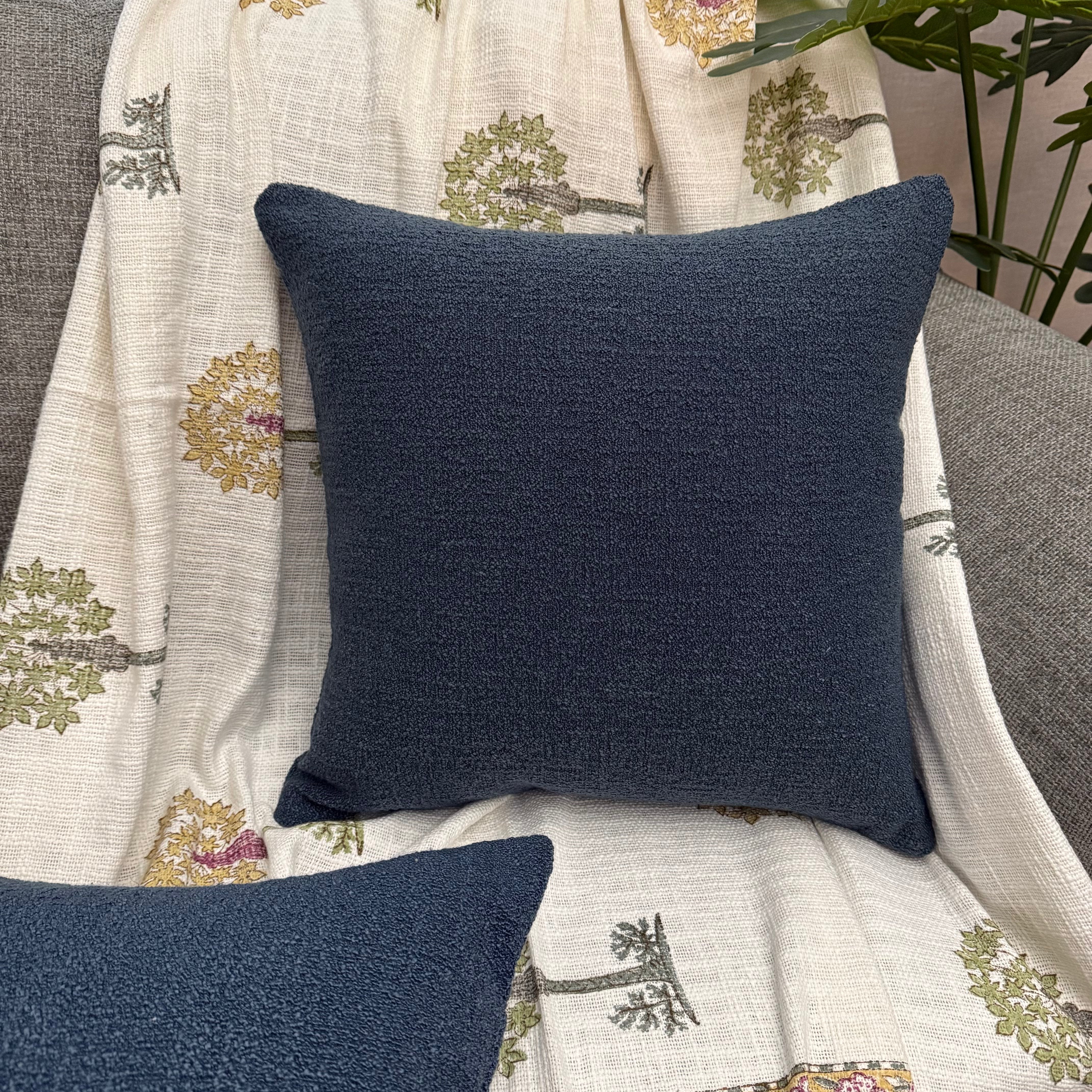 BOUCLE' CUSHION COVER - NAVY BLUE