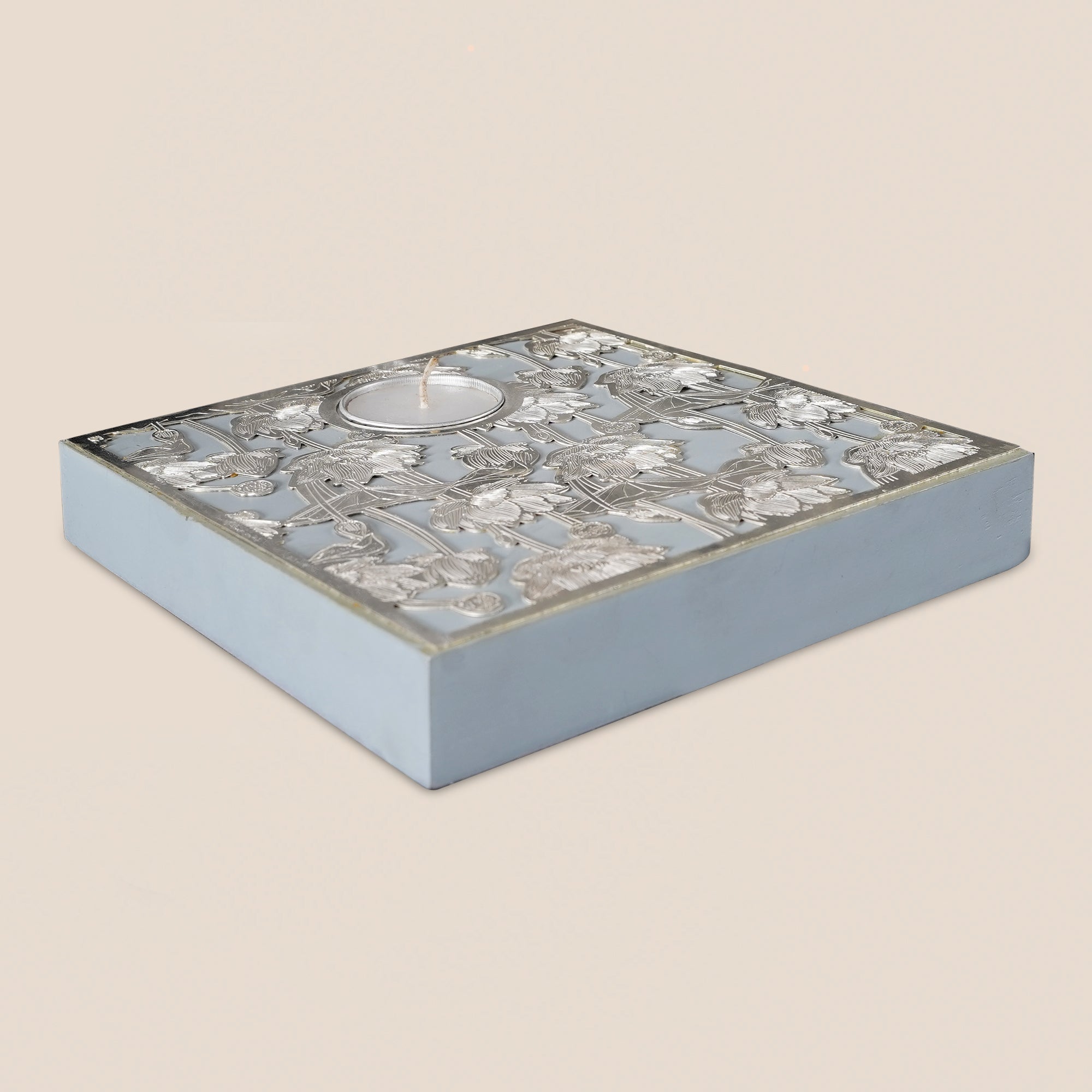 Lotus Bloom Tealight Holder - Grey