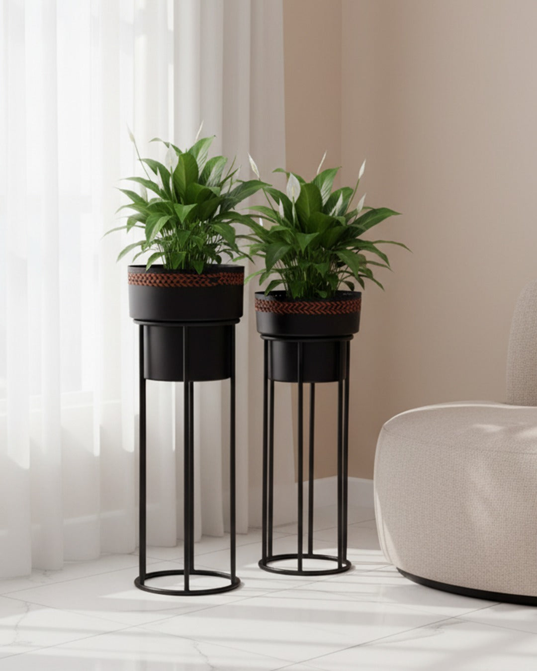 Noir Weave Planter - Set of 2