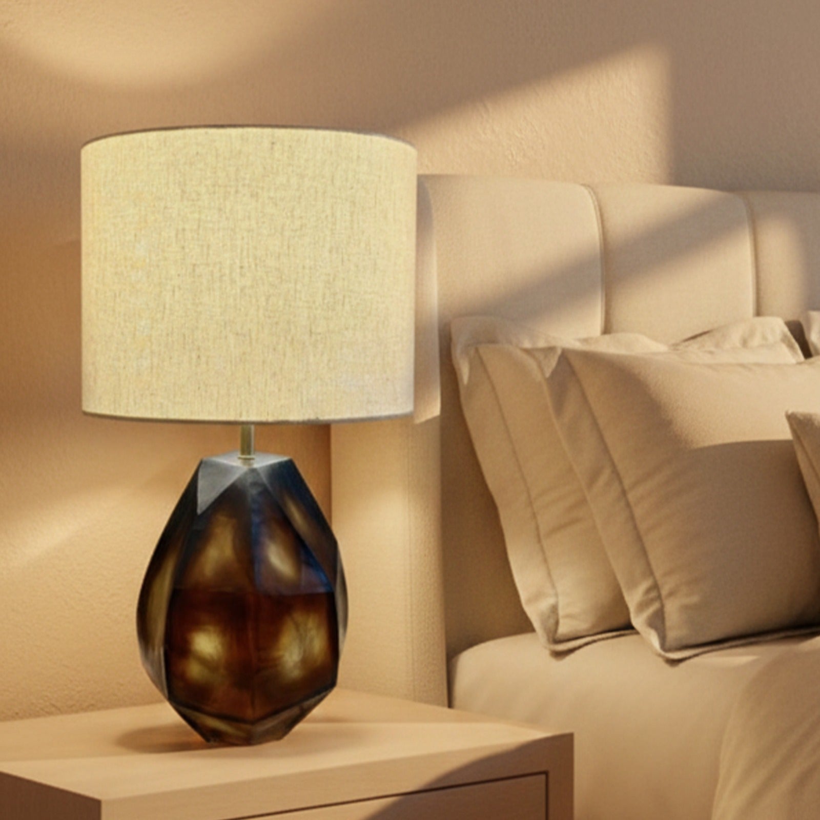 Amber Cut Glass Lamp