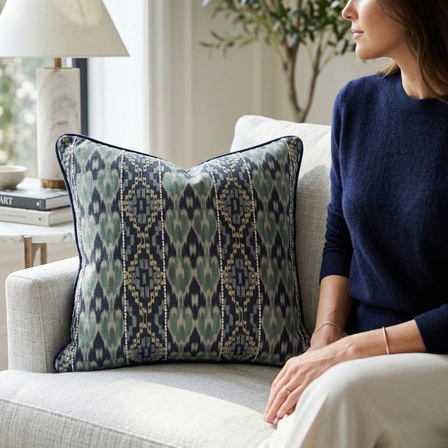 INDIGO IKAT Cushion