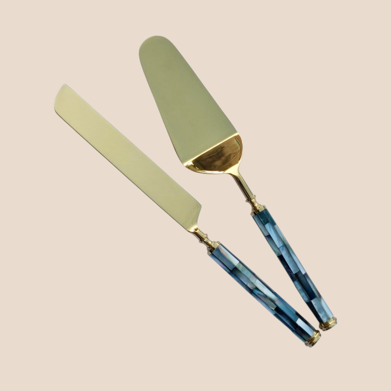 Mother of Pearl Cake Set - Gold